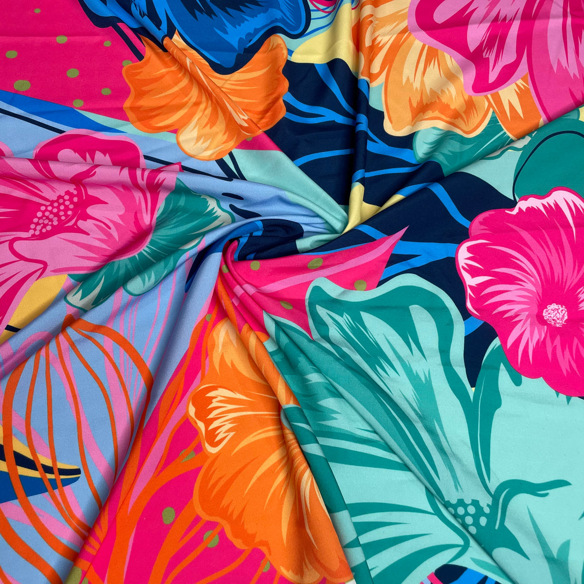 Toque de Seda Floral Verão Grande