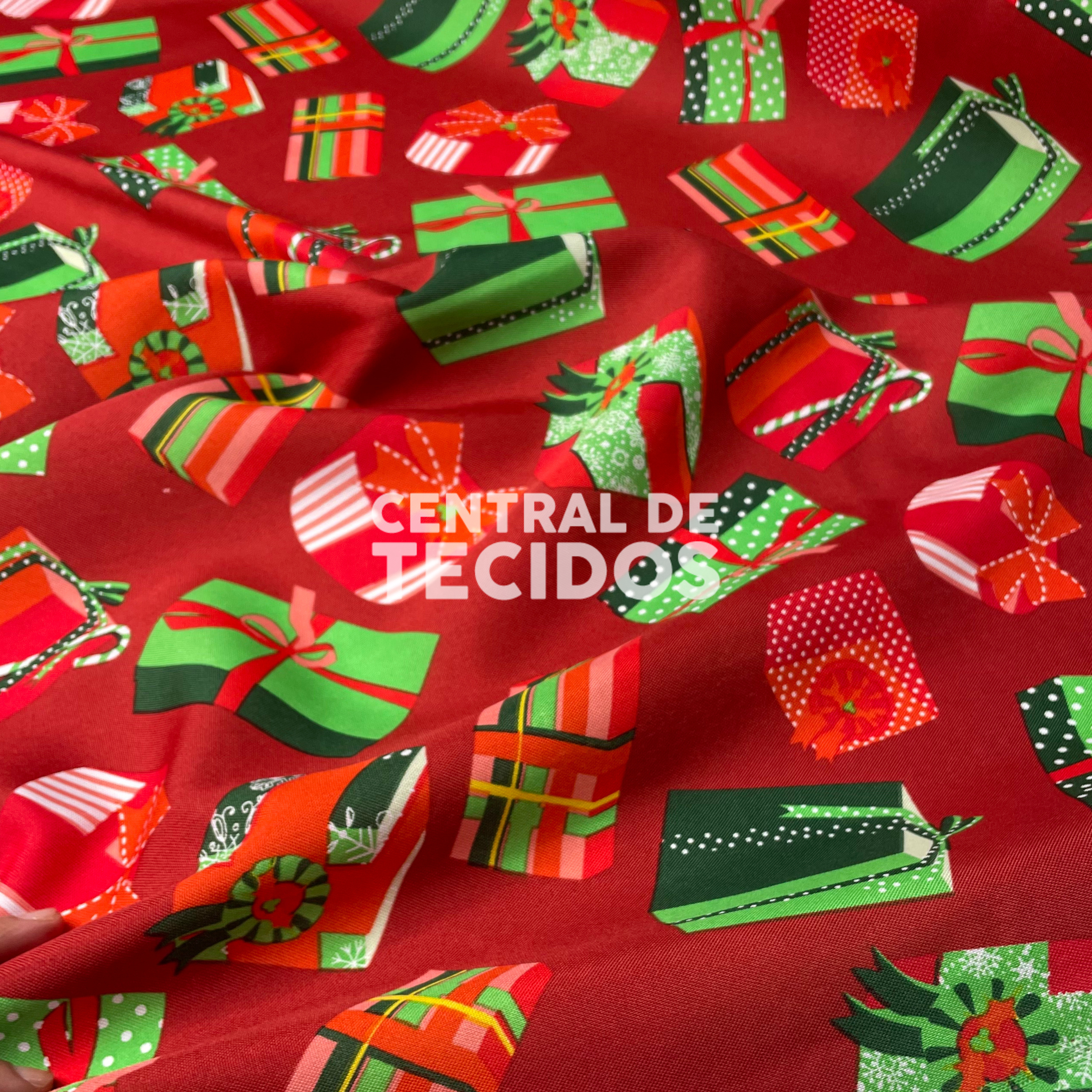 Oxford Natalino Presentes Fundo Vermelho