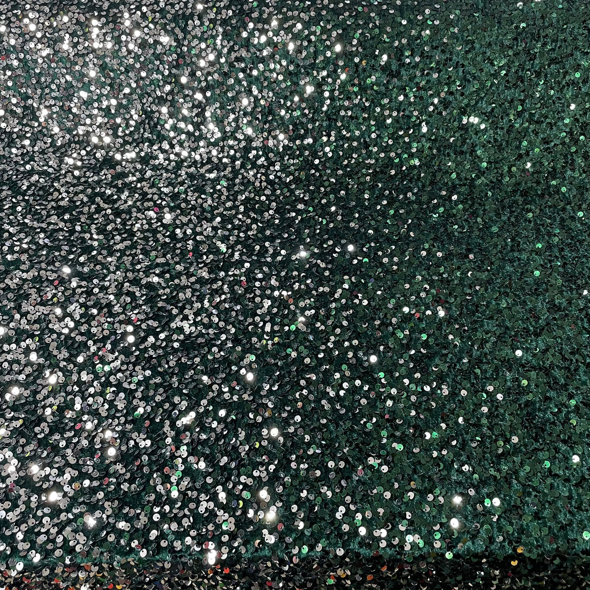 Veludo Paetê Degradê Verde e Prata