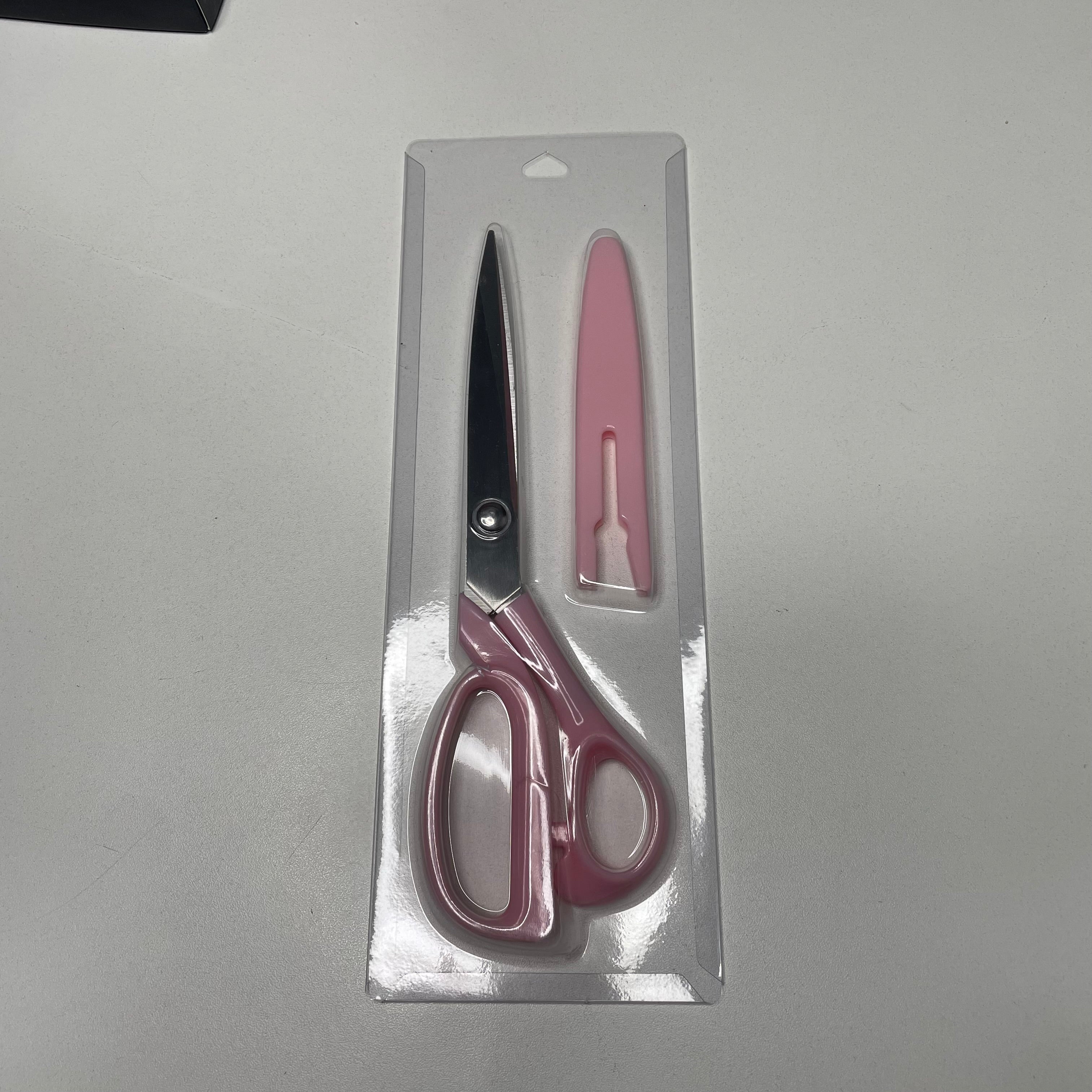Tesoura Inox com Capa Rosa Bebê