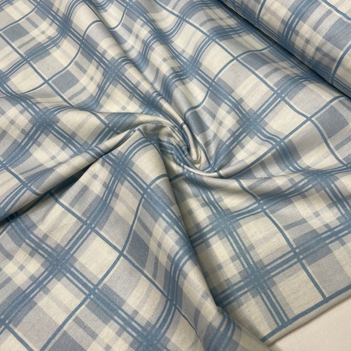 Tricoline Estampado Xadrez Azul