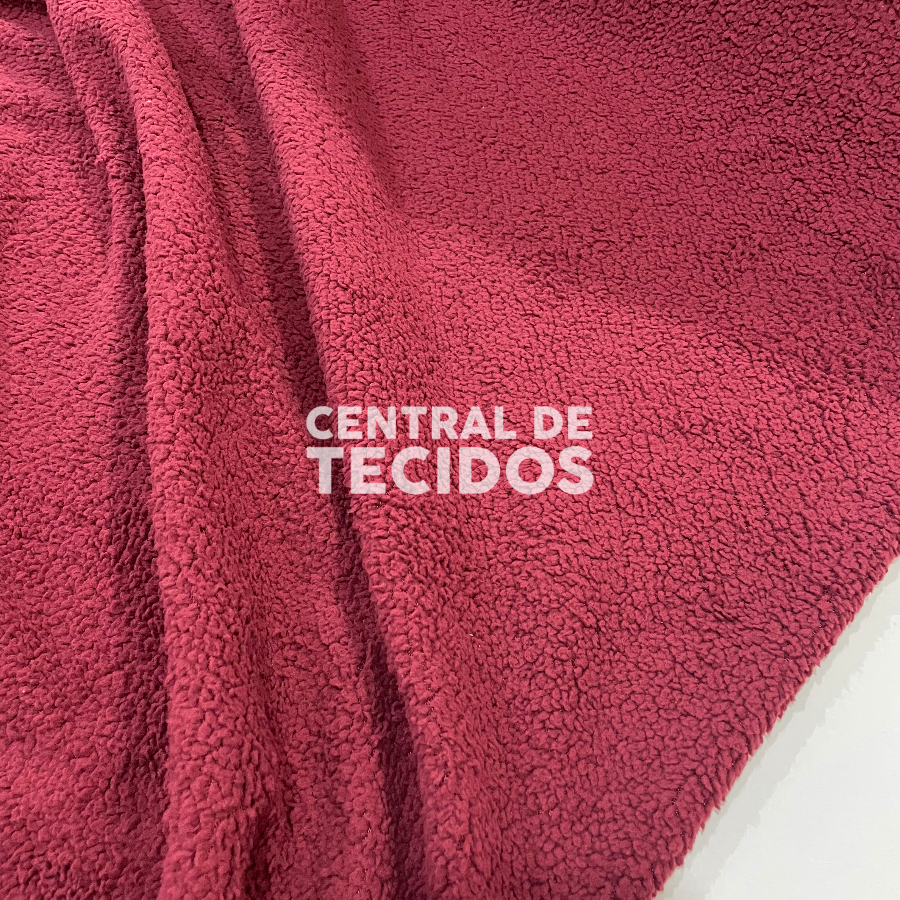 Pele Sherpa Baixa Vermelho Bordô