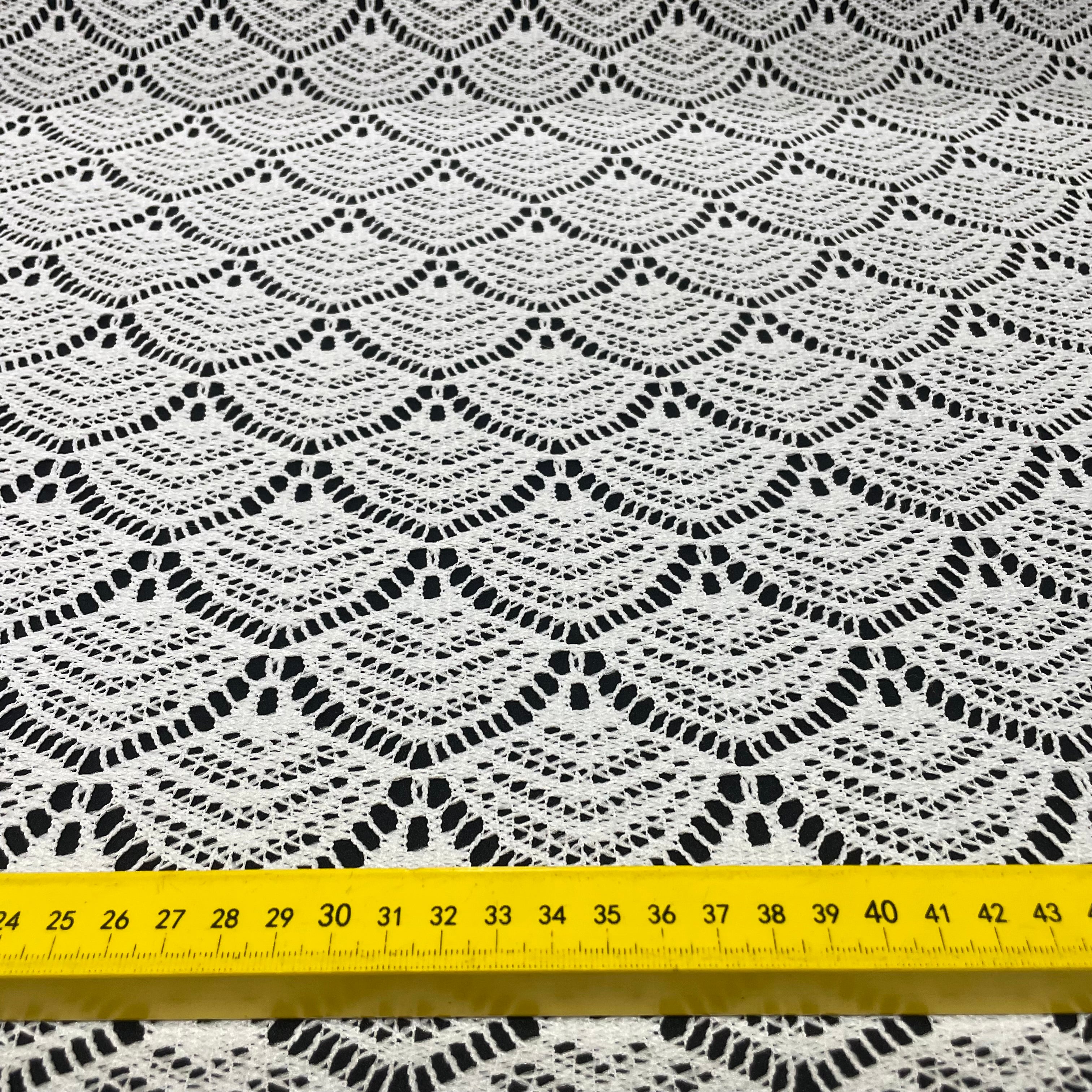 Renda Crochet Leques Branca