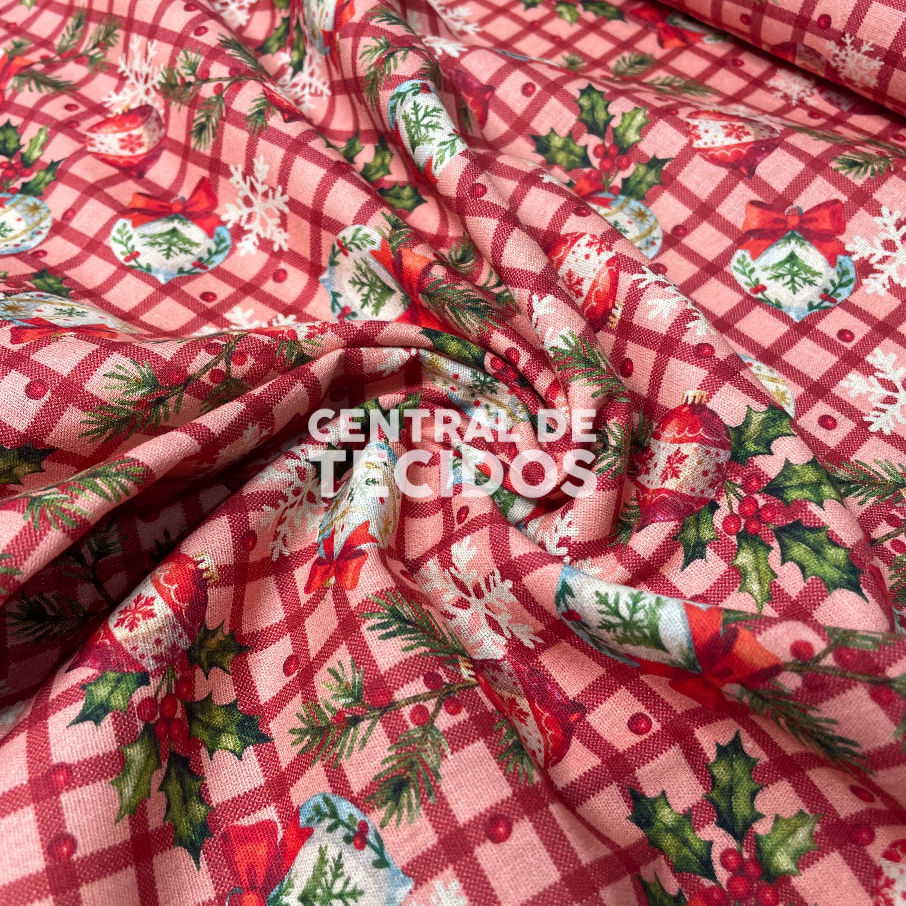Tricoline Natalino Enfeites de Natal Vermelho