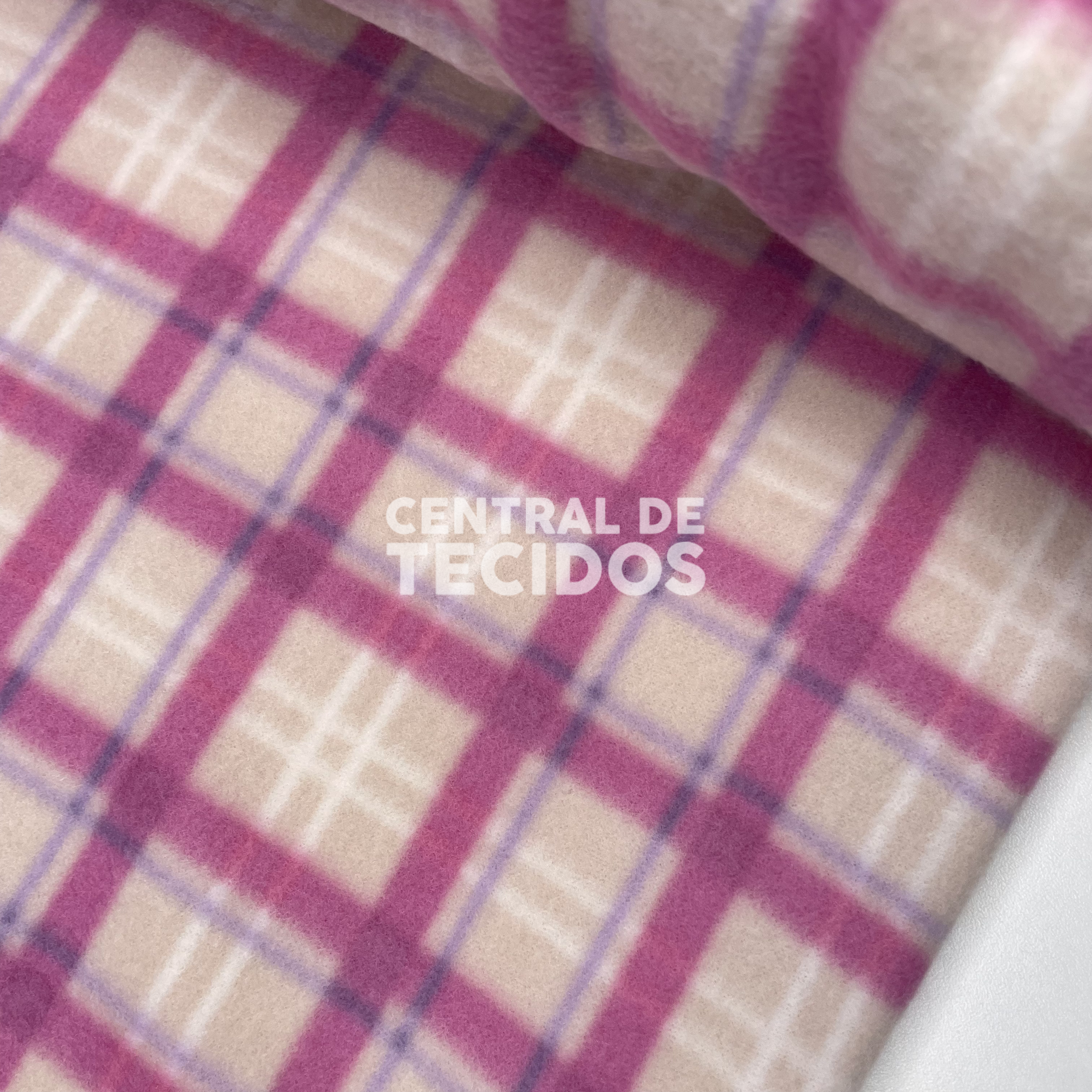 Soft Térmico Xadrez Rosa e Creme