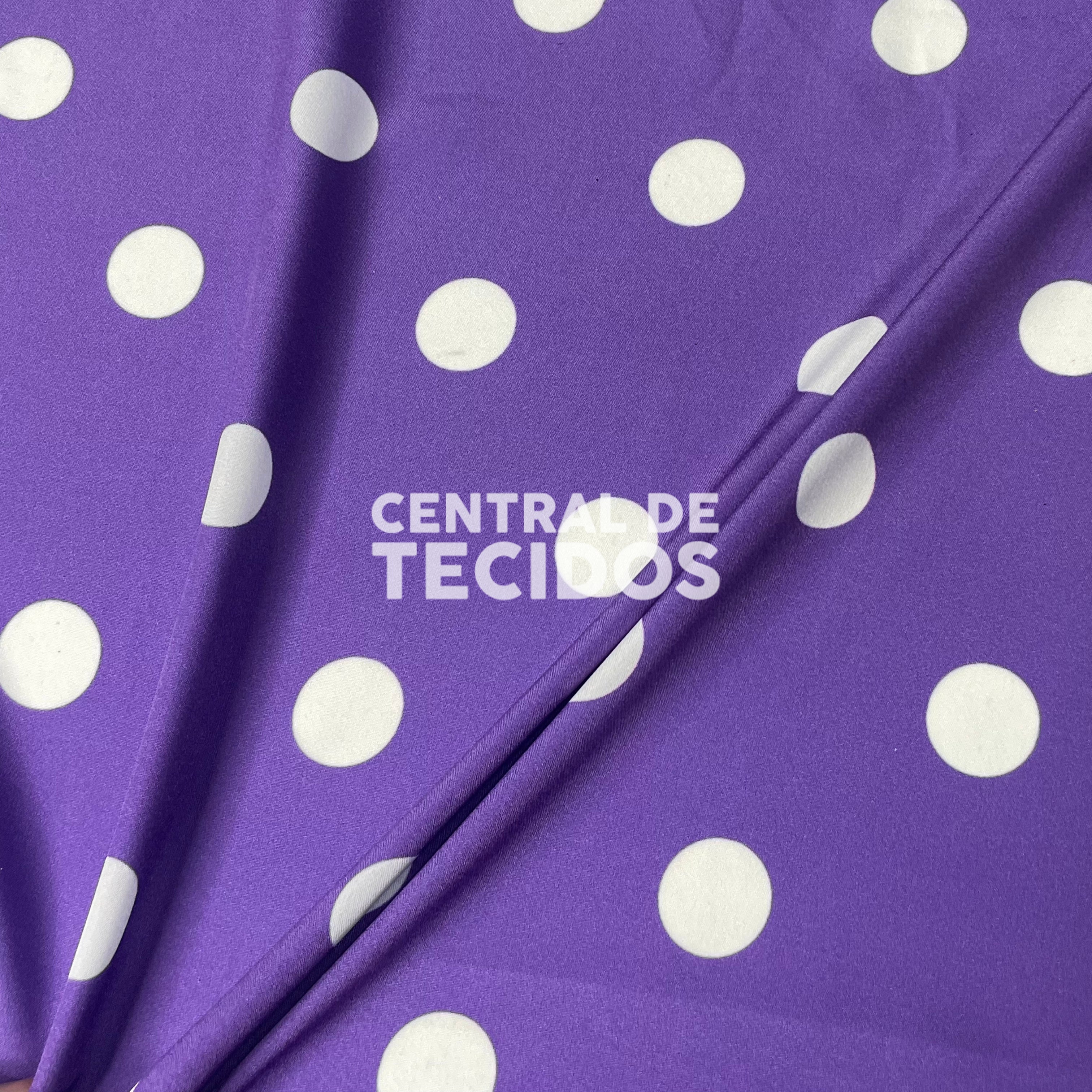 Oxfordine Digital Poá 2cm Fundo Roxo