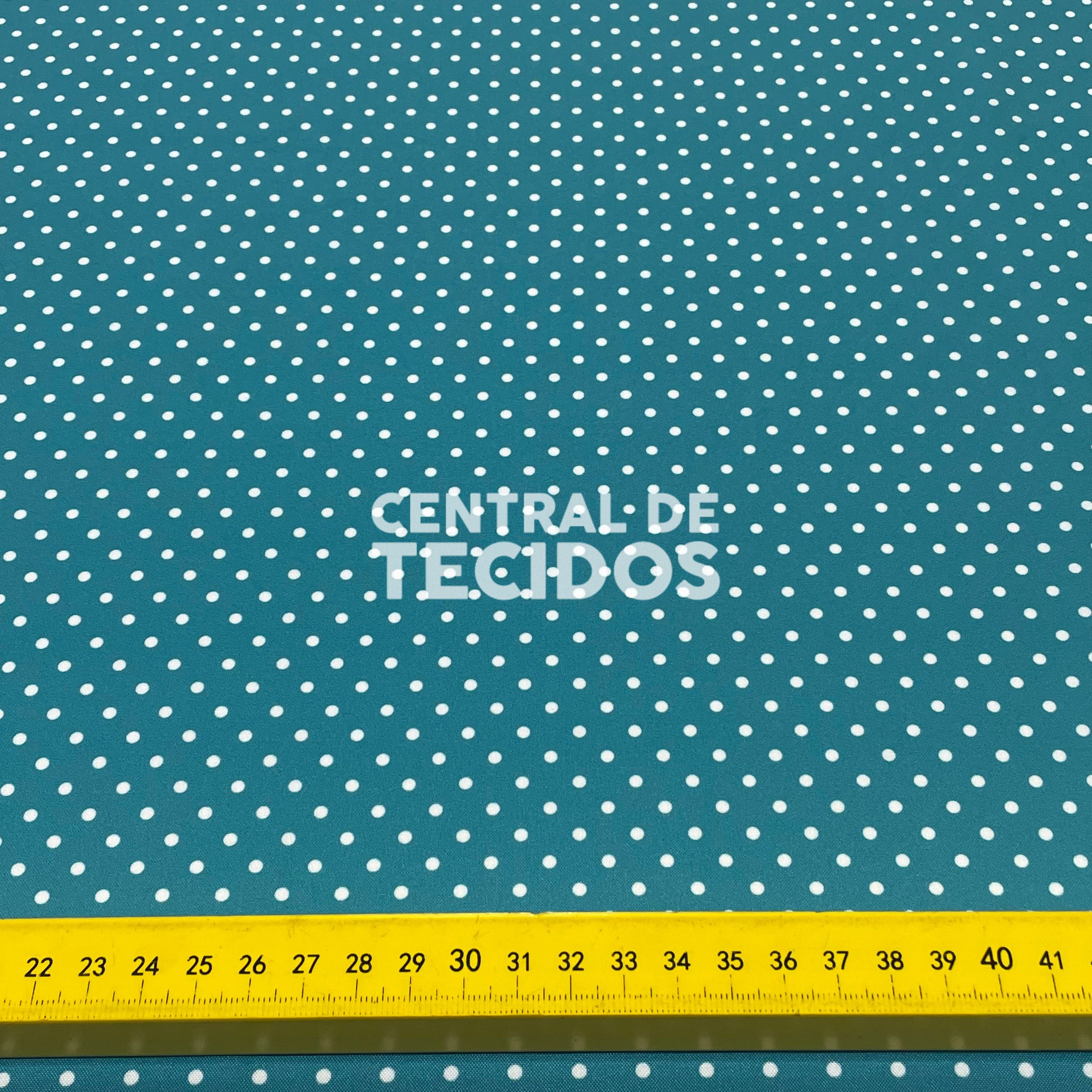 Oxfordine Digital Poá 3mm Fundo Ciano