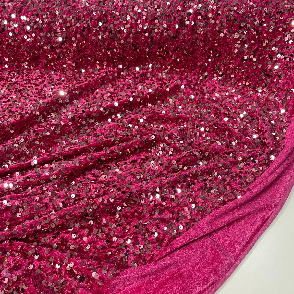 Veludo Paetê Degradê Rosa e Prata