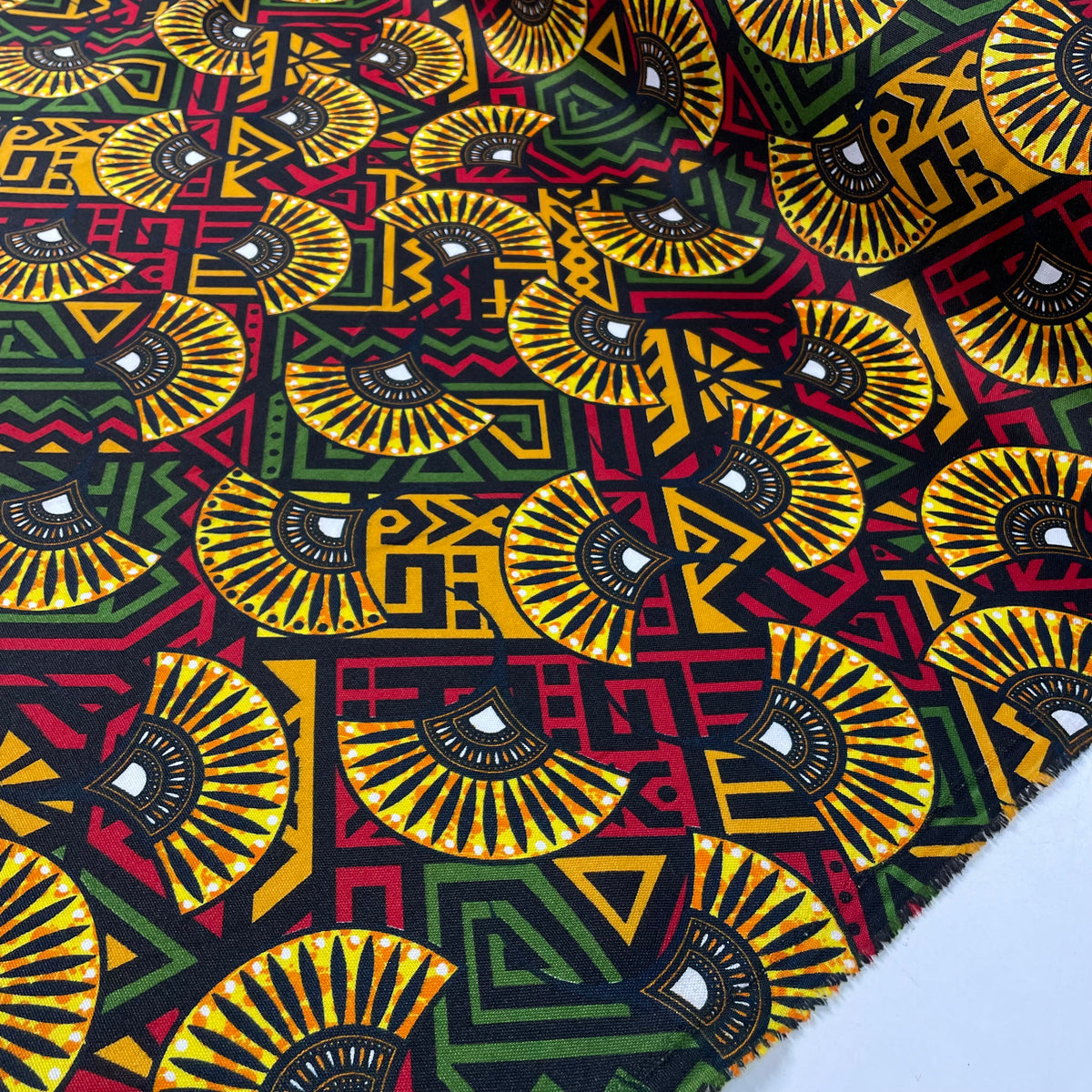 Oxford Afro Leques Dourados Fundo Preto