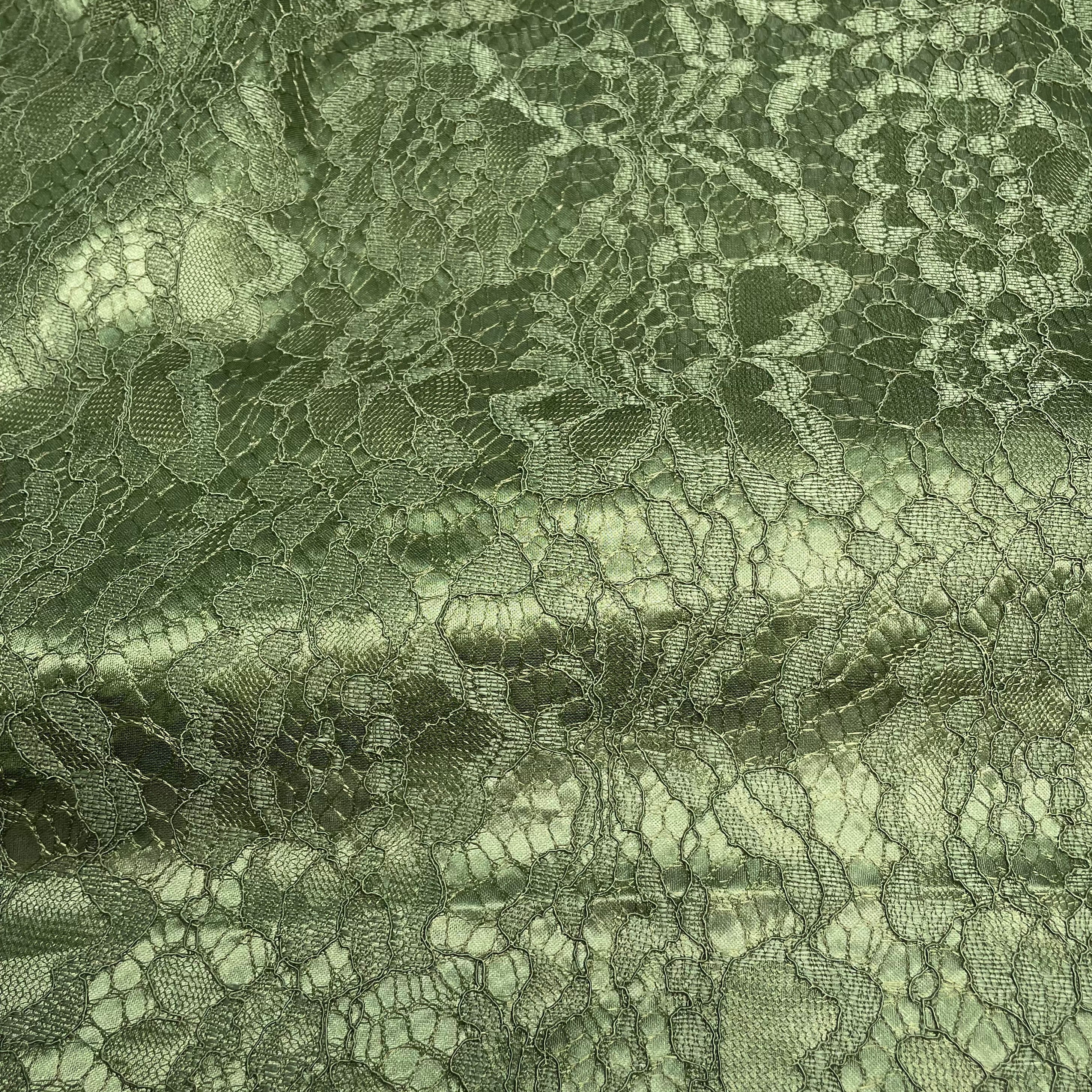 Renda Hope Lace Dublada com Cetim Verde Musgo
