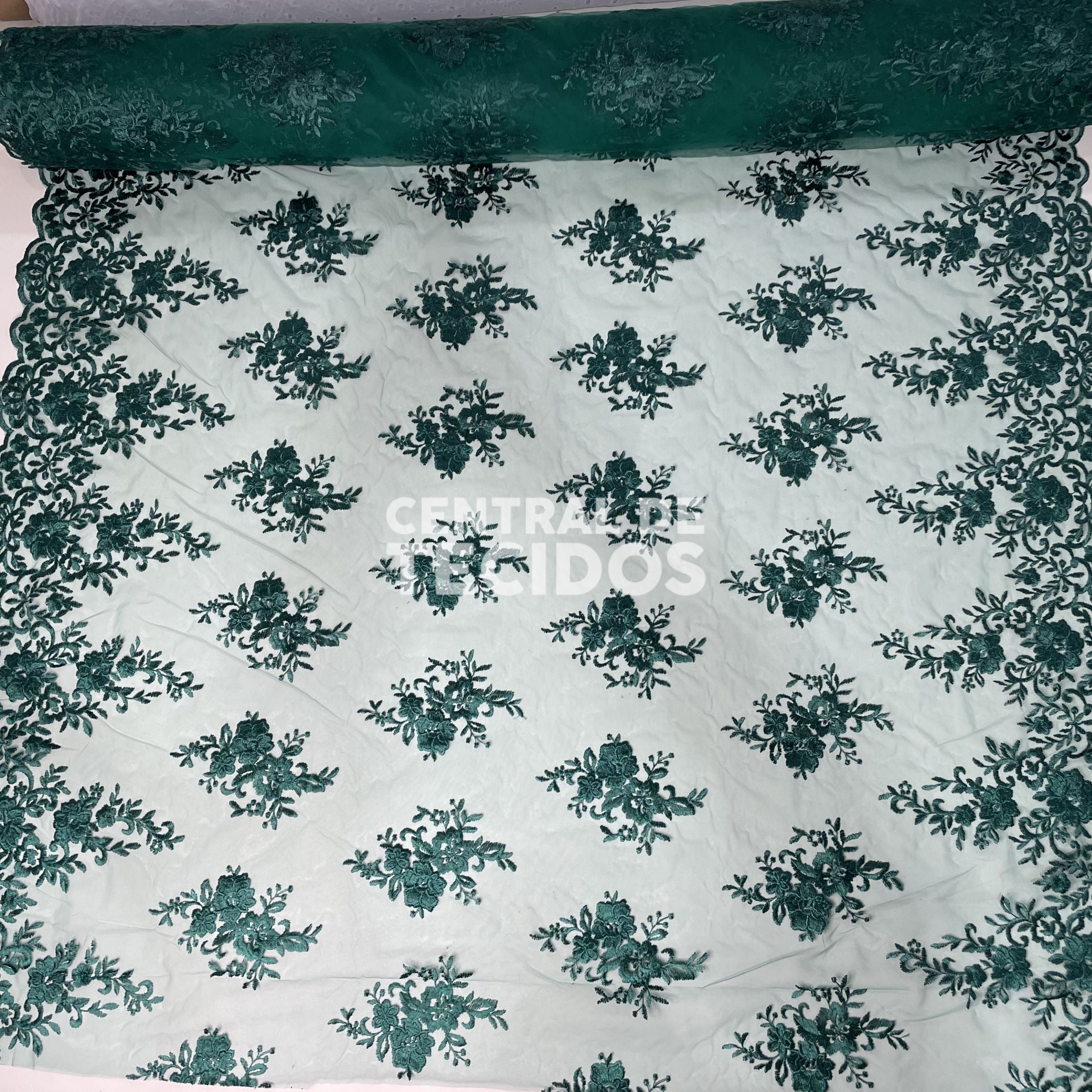 Tule Bordado Juliana Verde