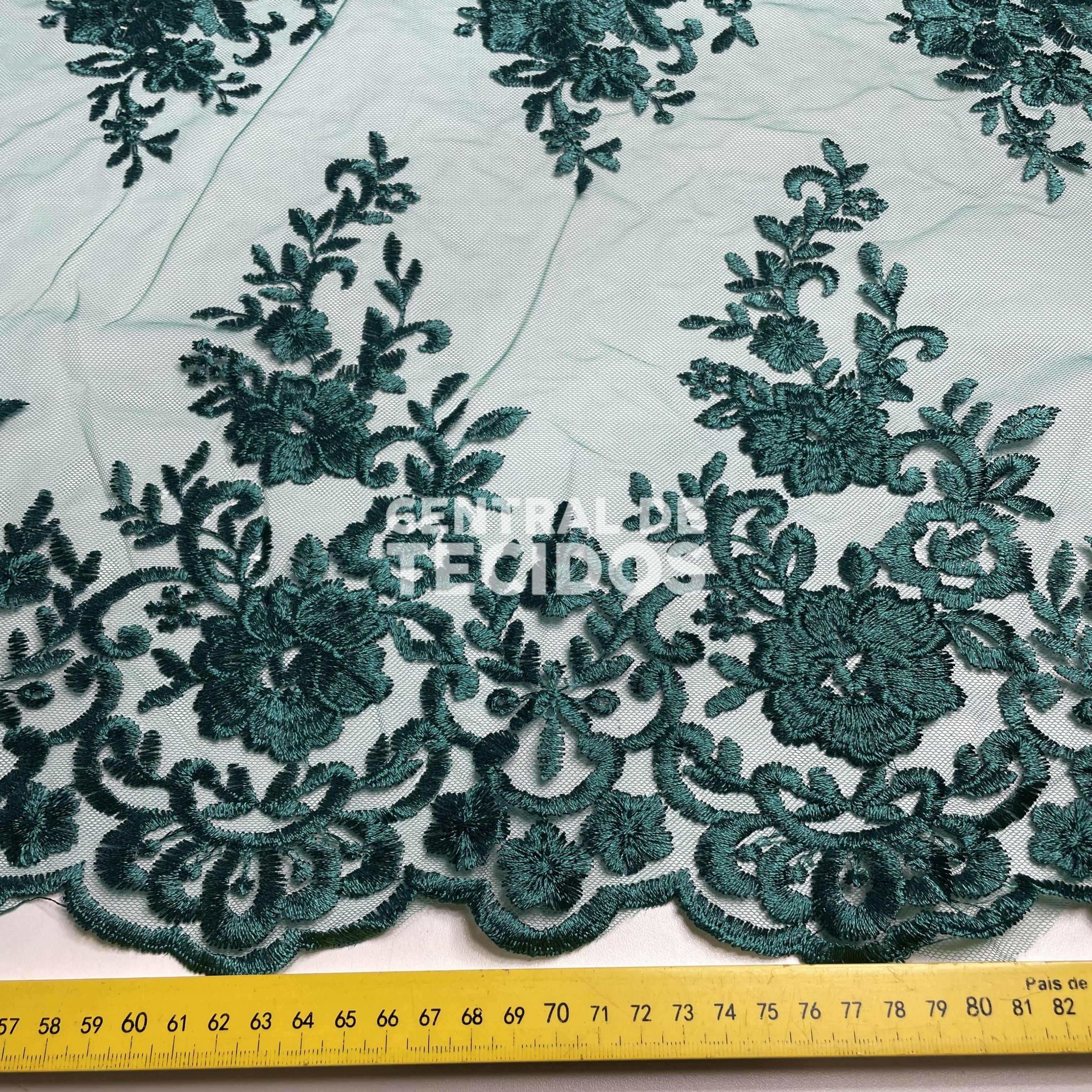 Tule Bordado Juliana Verde