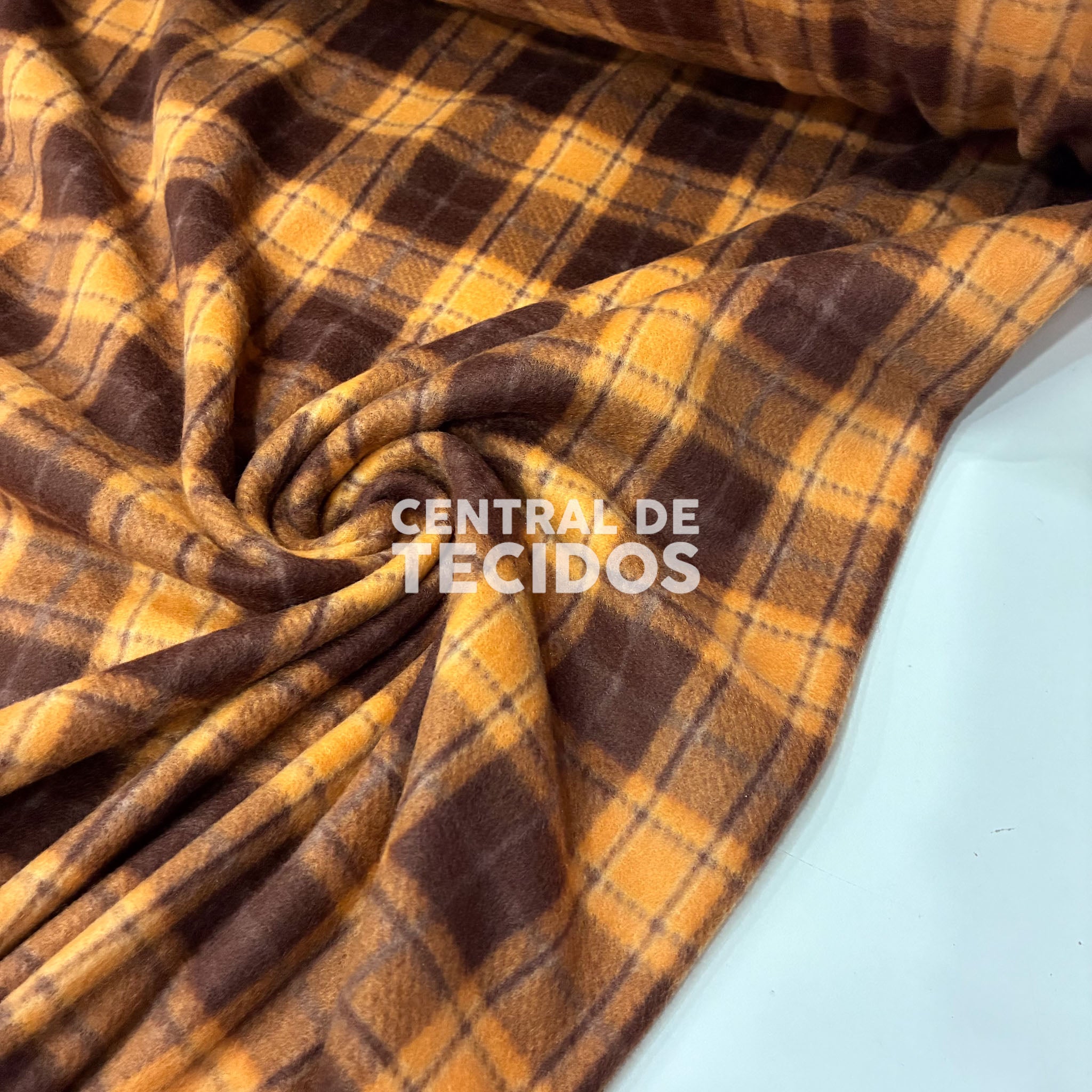 Soft Térmico Xadrez Laranja e Marrom