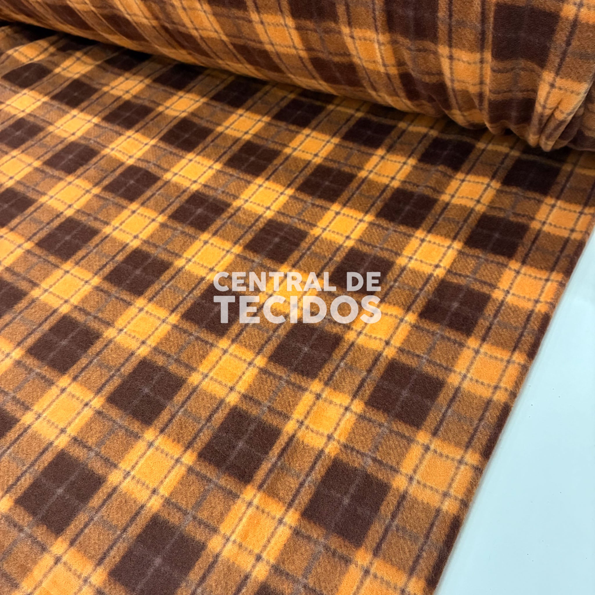 Soft Térmico Xadrez Laranja e Marrom