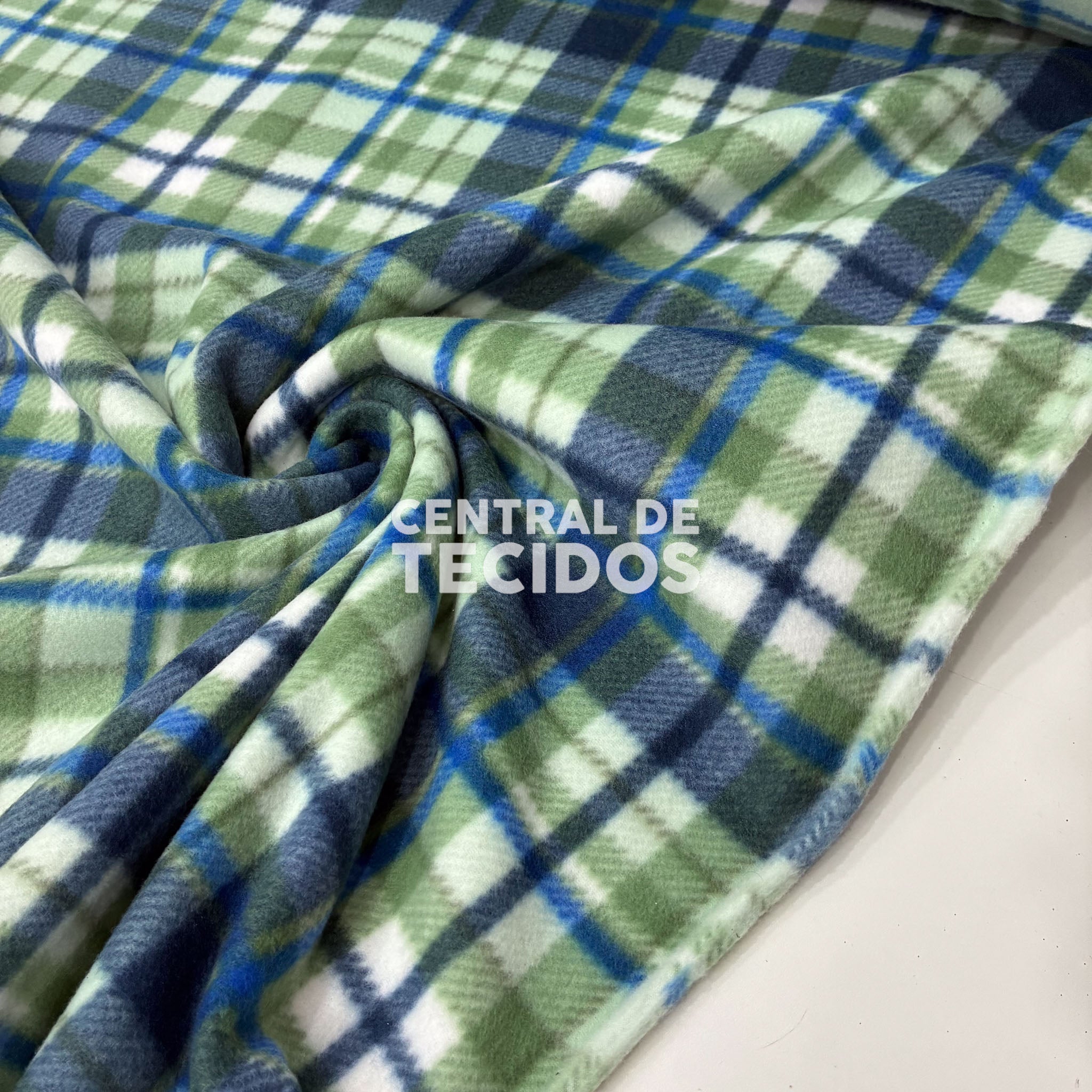 Soft Térmico Xadrez Verde e Azul Royal