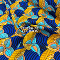 Oxford Étnico Movimento Orgânico Azul Royal e Amarelo Ouro