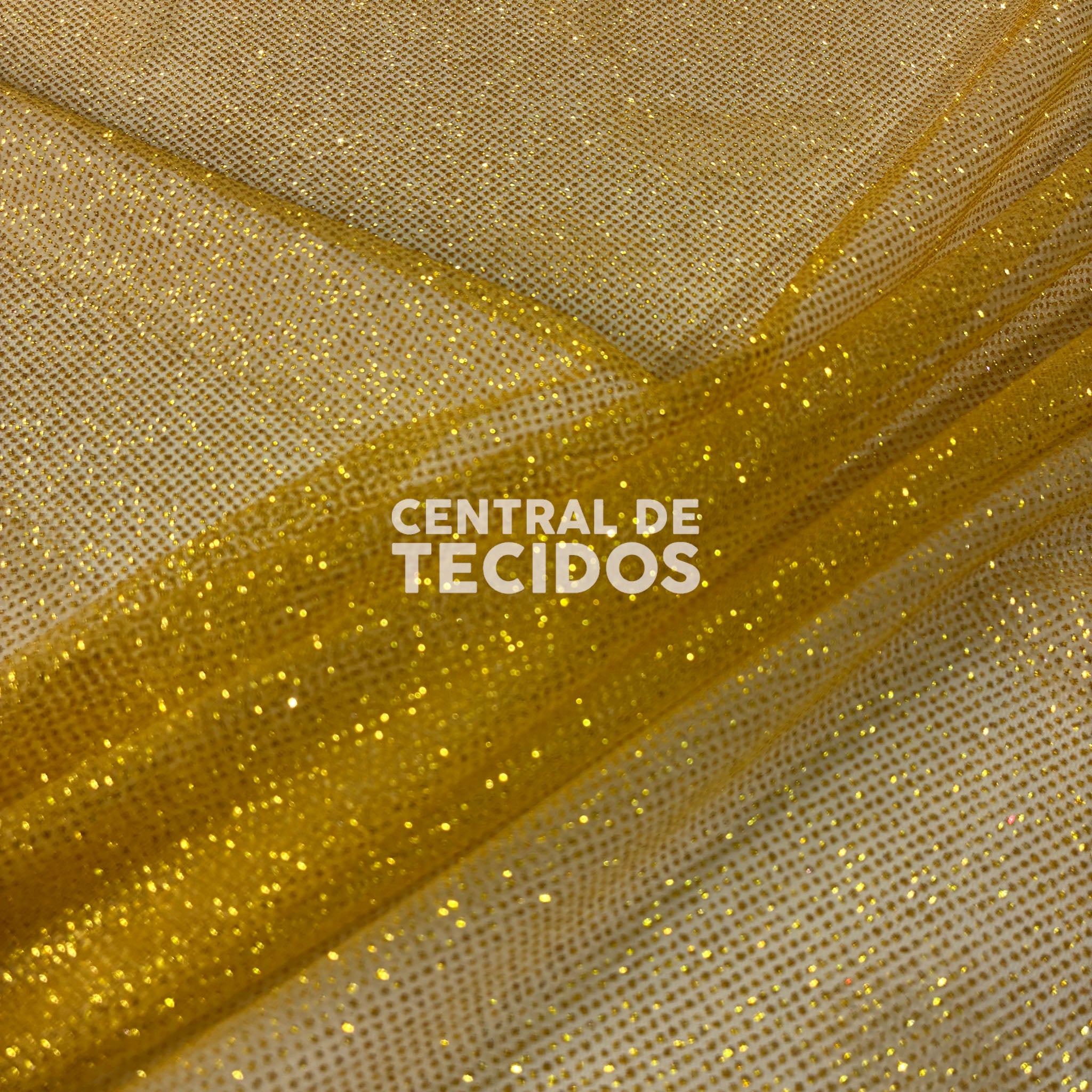 Tule Glitter Firework Amarelo Ouro