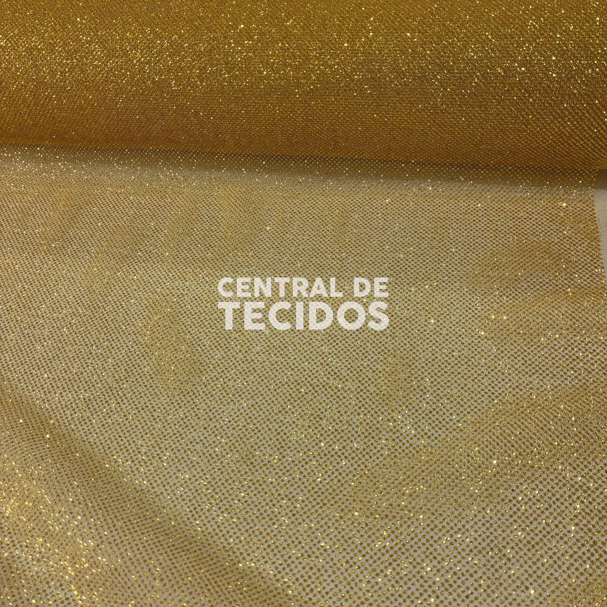 Tule Glitter Firework Amarelo Ouro