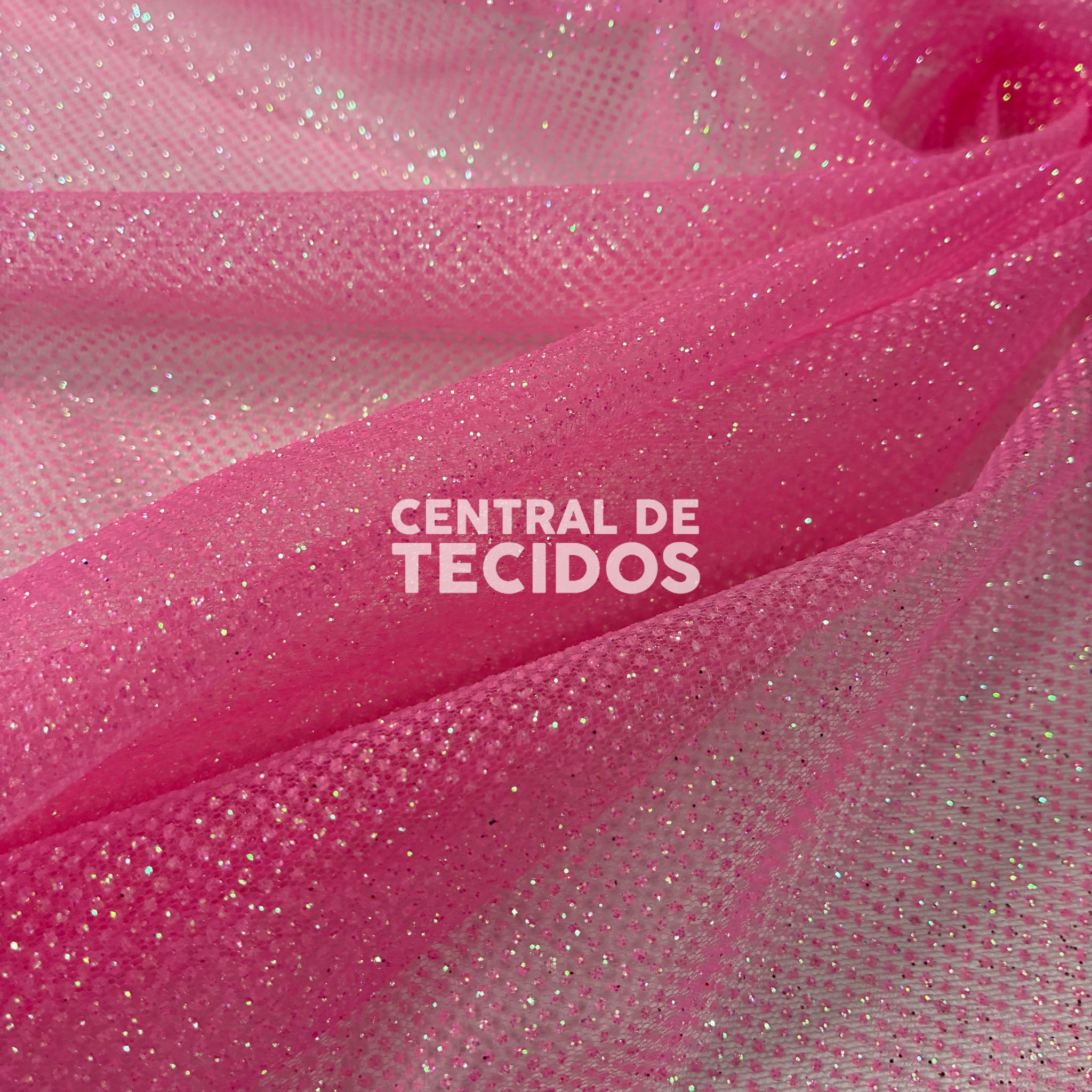 Tule Glittr Firework Rosa Chiclé