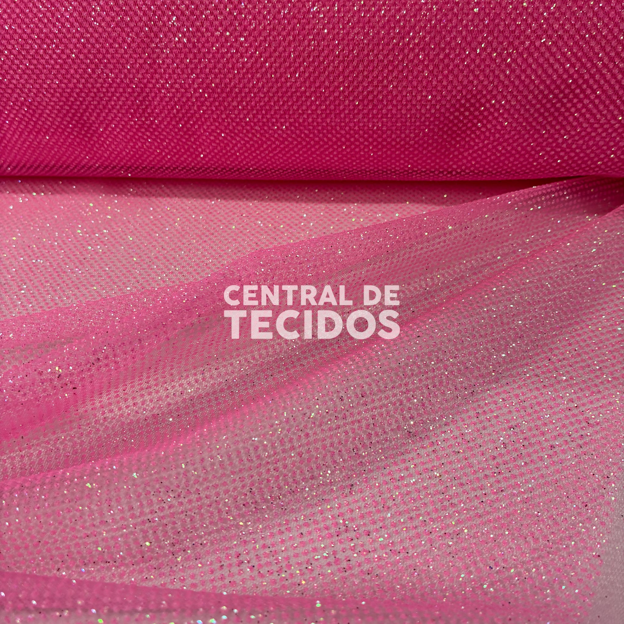 Tule Glittr Firework Rosa Chiclé