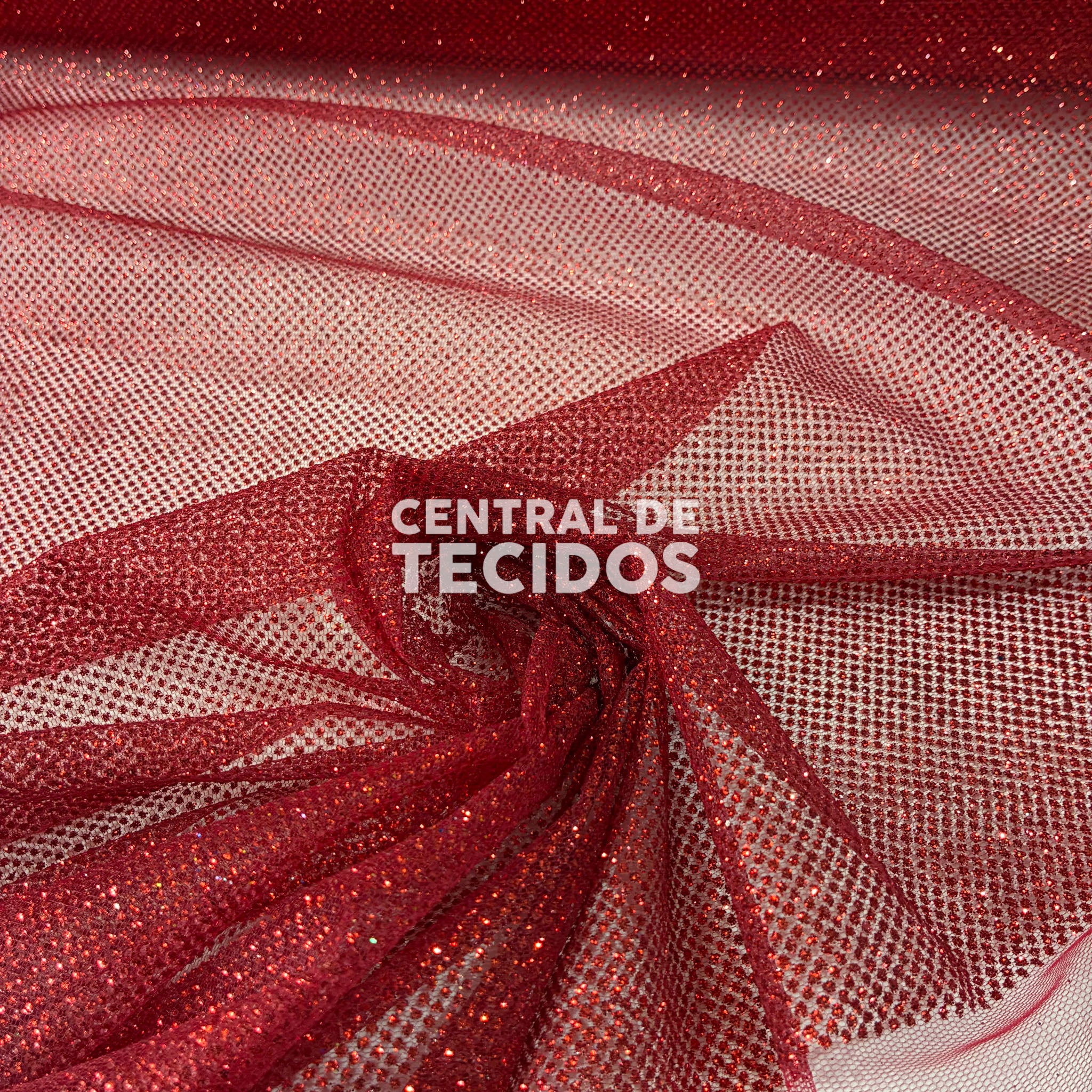 Tule Glitter Firework Vermelho