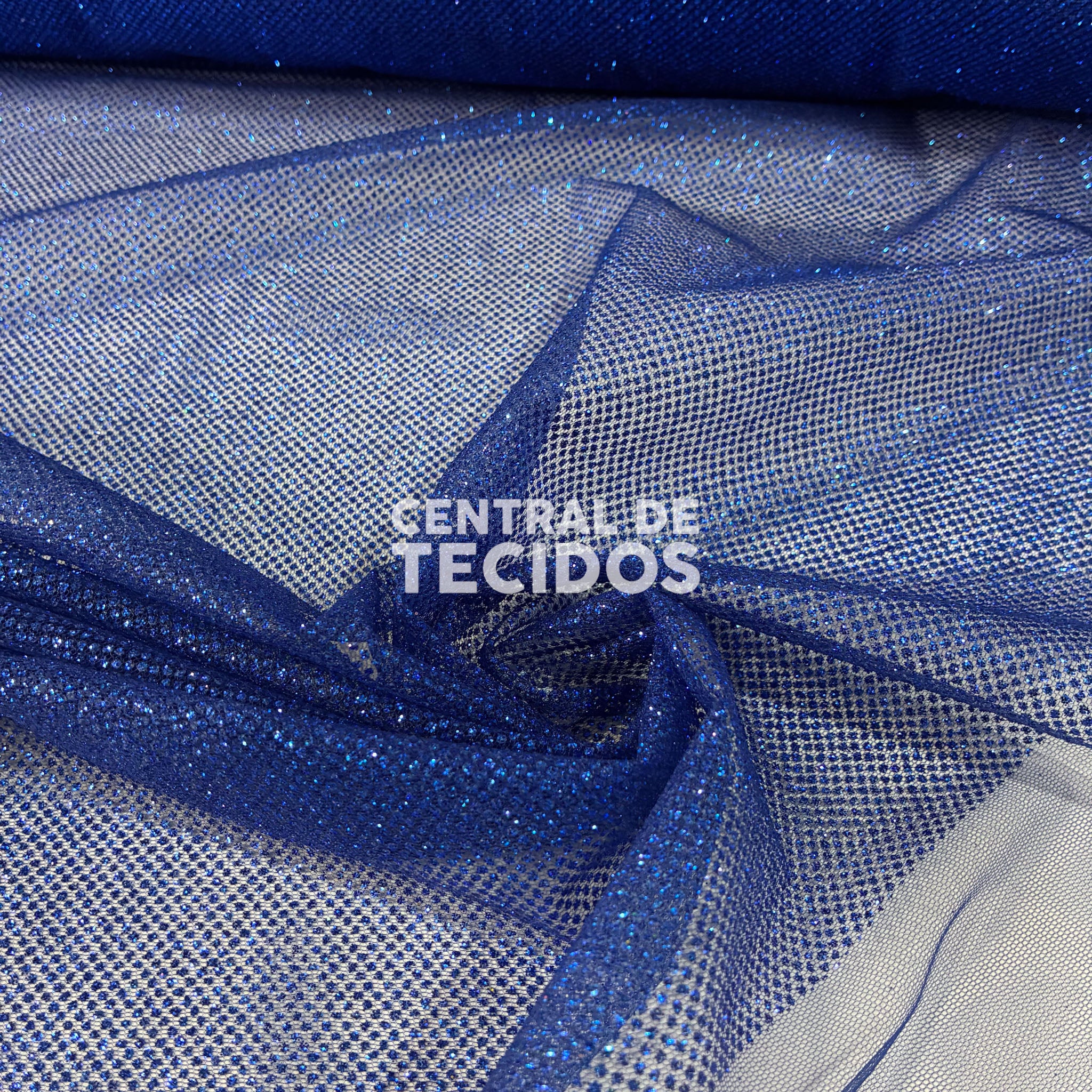 Tule Glitter Firework Azul Royal
