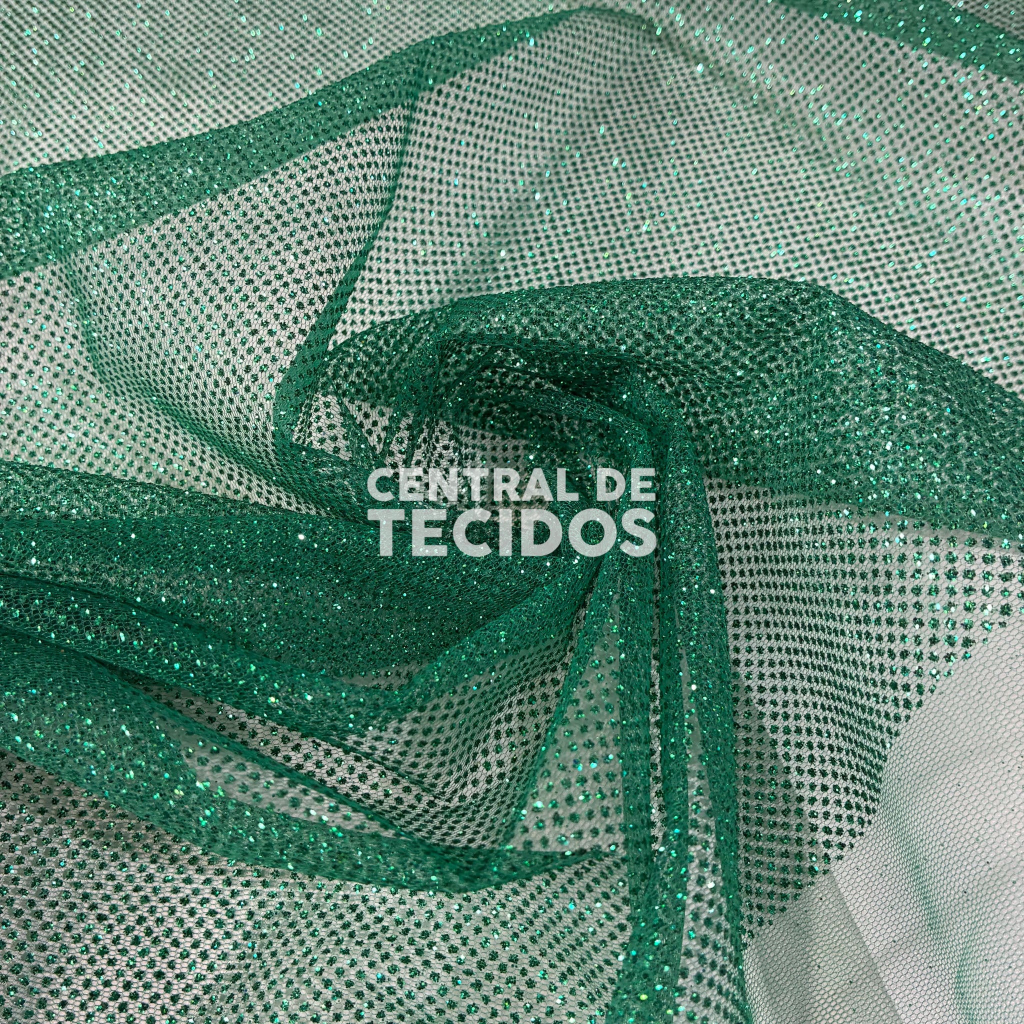 Tule Glitter Firework Verde