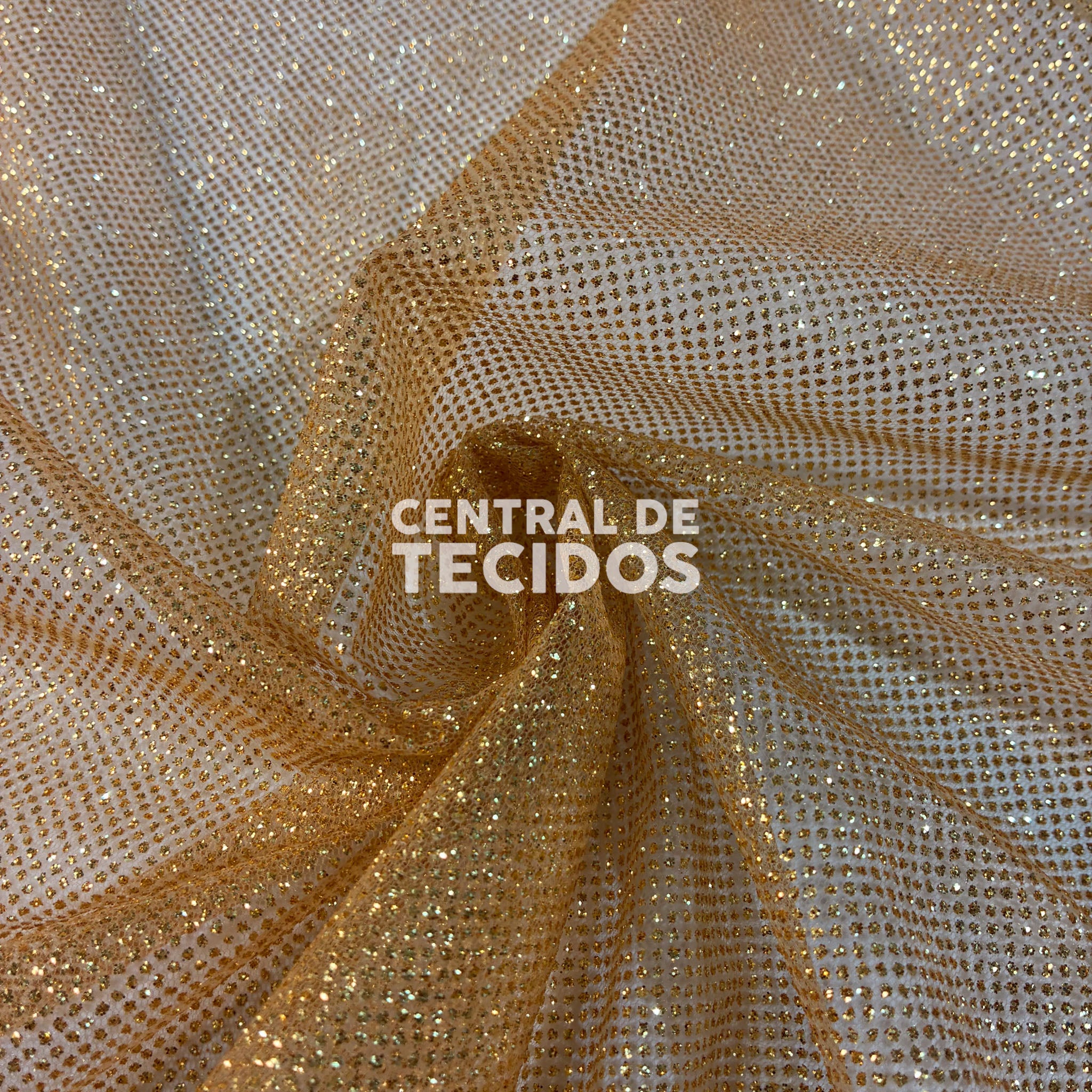 Tule Glitter Firework Dourado