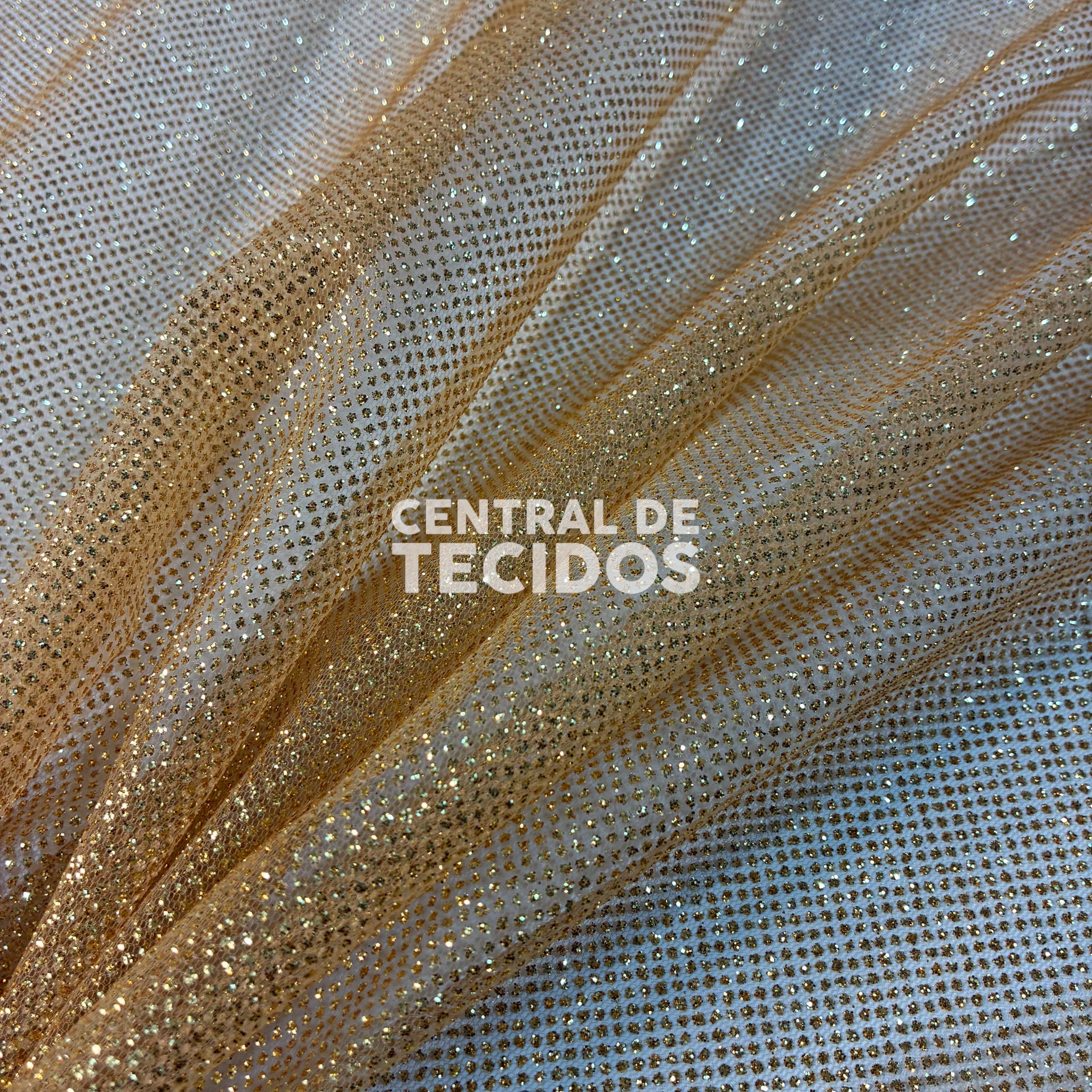 Tule Glitter Firework Dourado