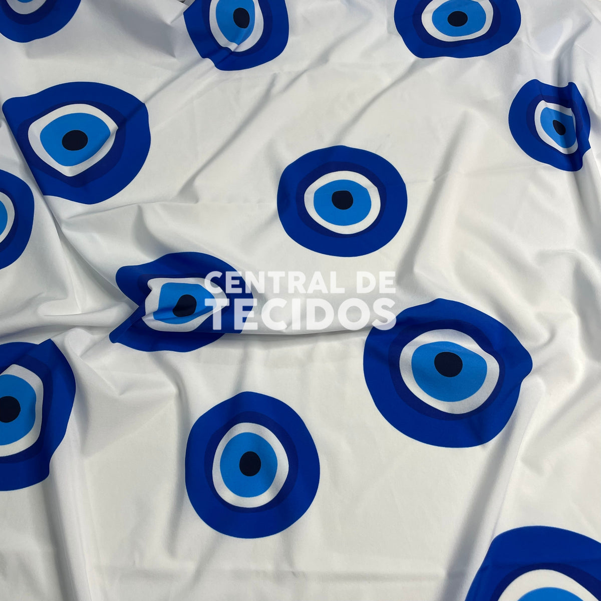 Toque de Seda Olho Grego Branco Grande