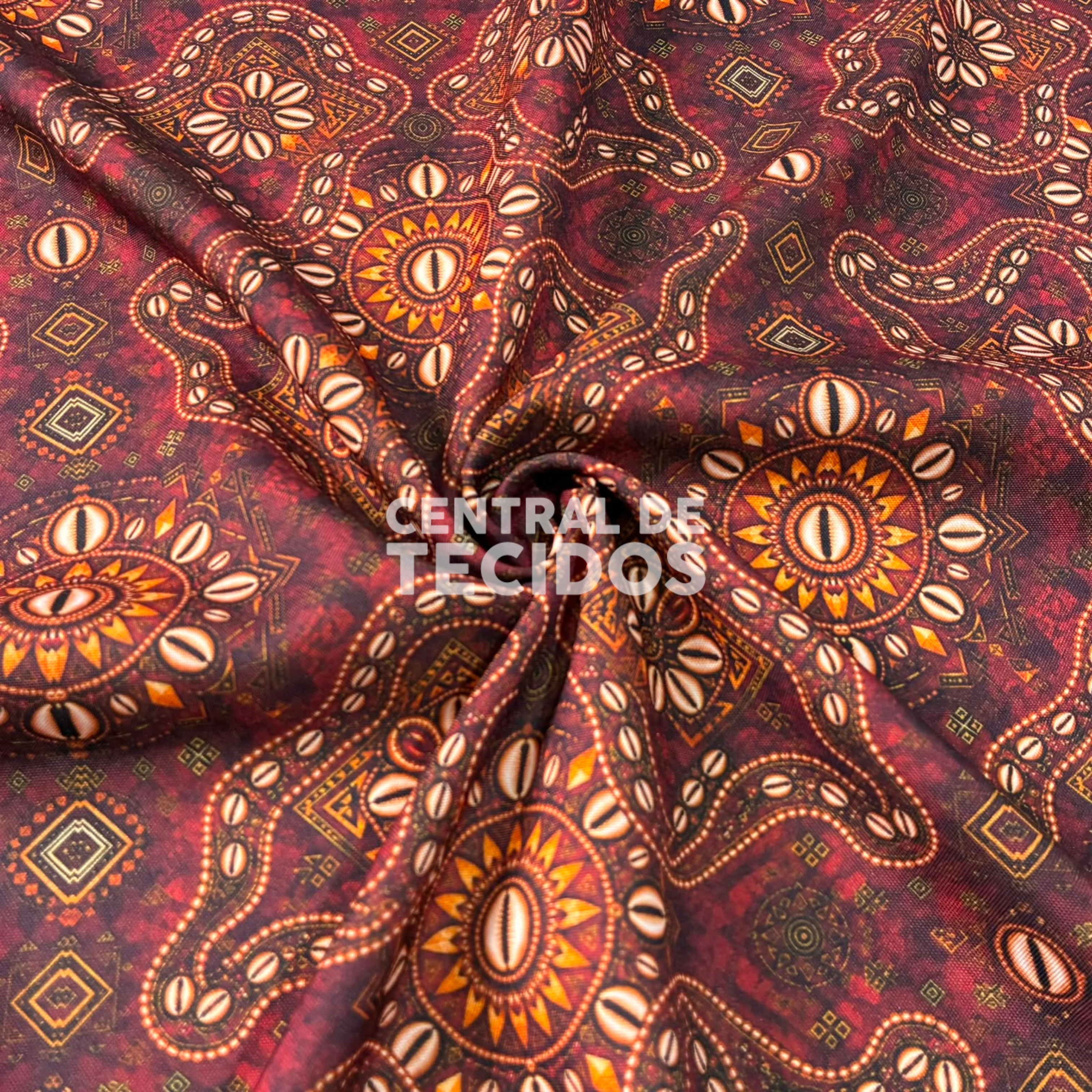 Oxford Digital Étnico Mandalas Vermelho