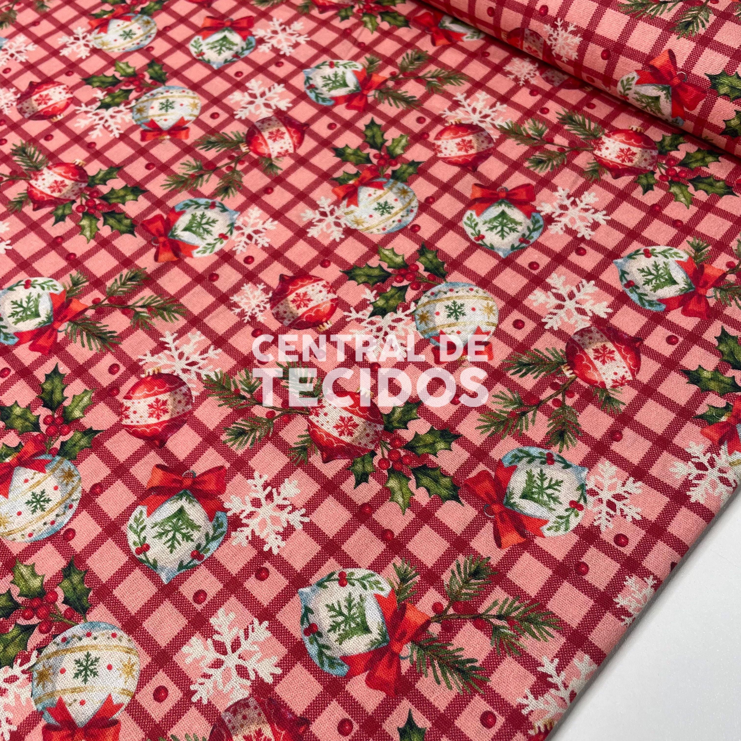 Tricoline Natalino Enfeites de Natal Vermelho