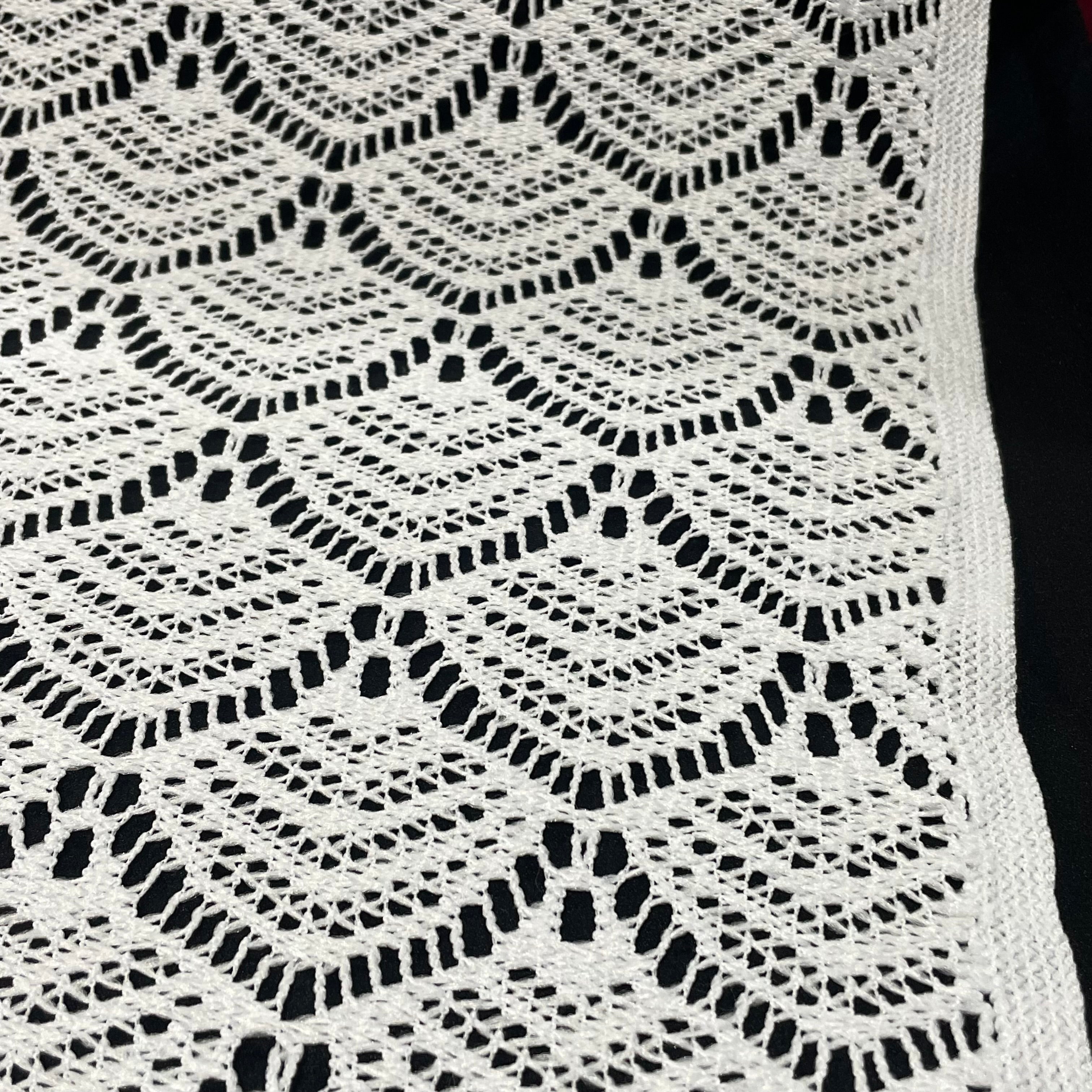 Renda Crochet Leques Branca