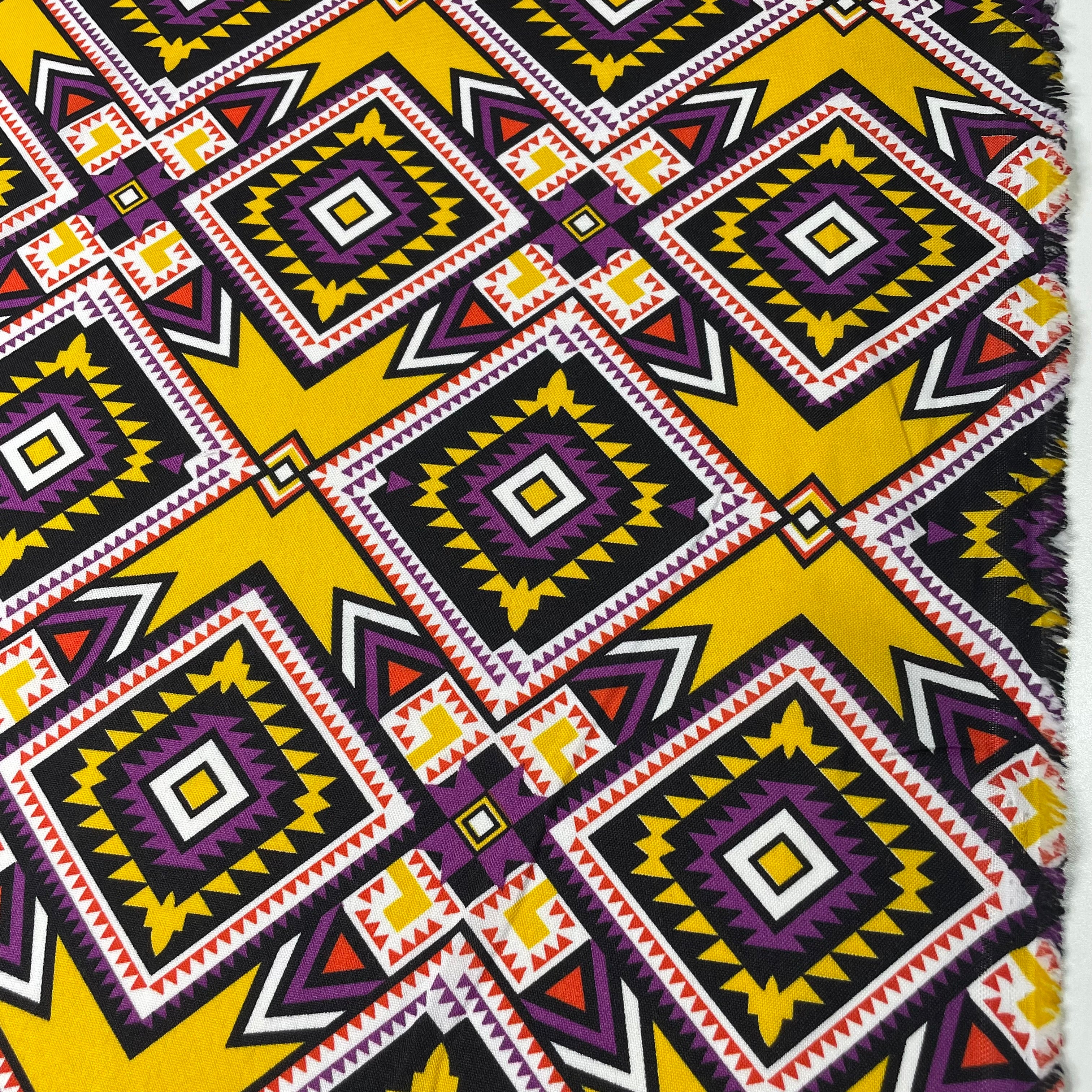Oxford Étnico Diamante Tribal Amarelo e Roxo