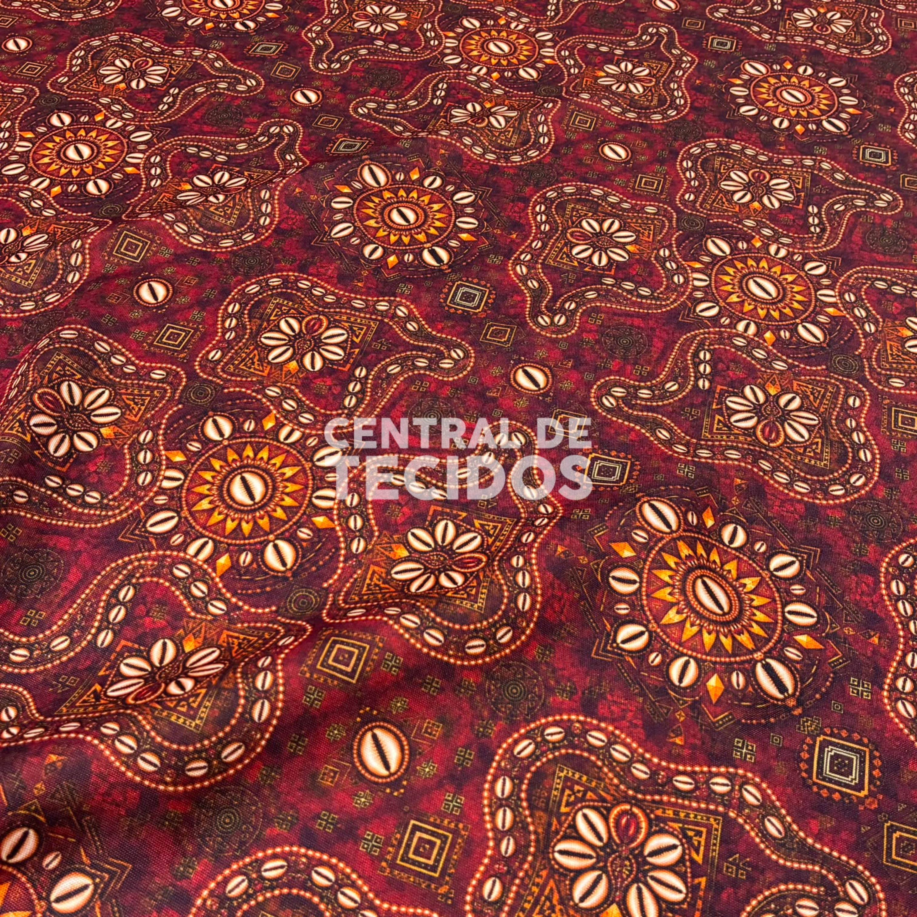 Oxford Digital Étnico Mandalas Vermelho