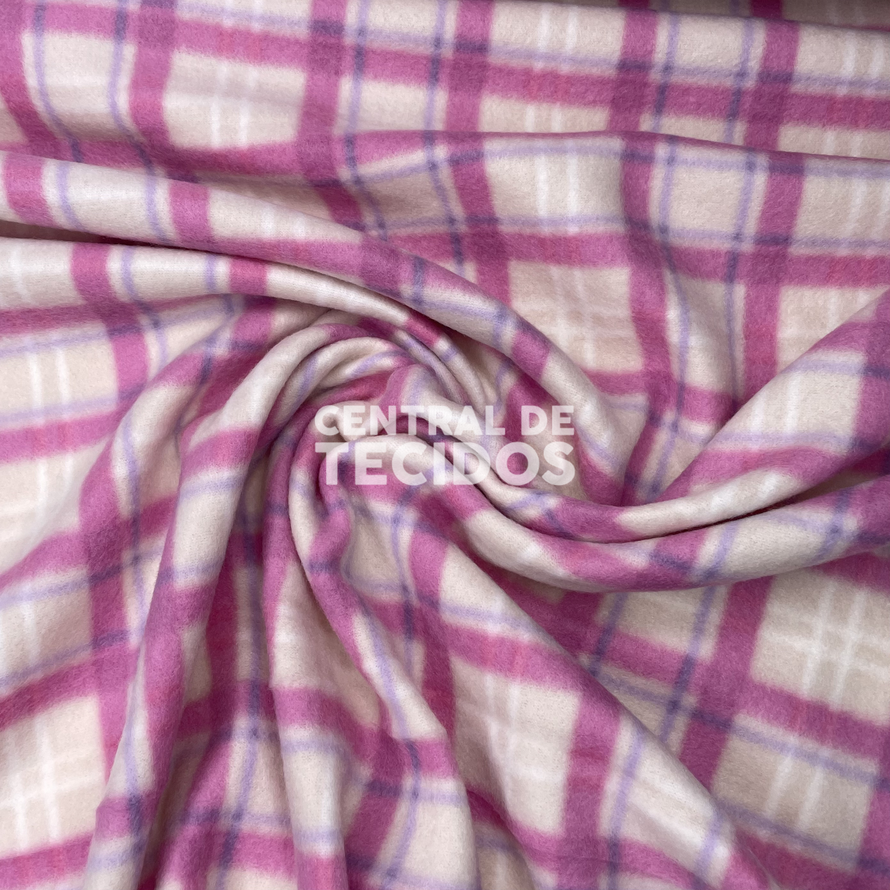 Soft Térmico Xadrez Rosa e Creme