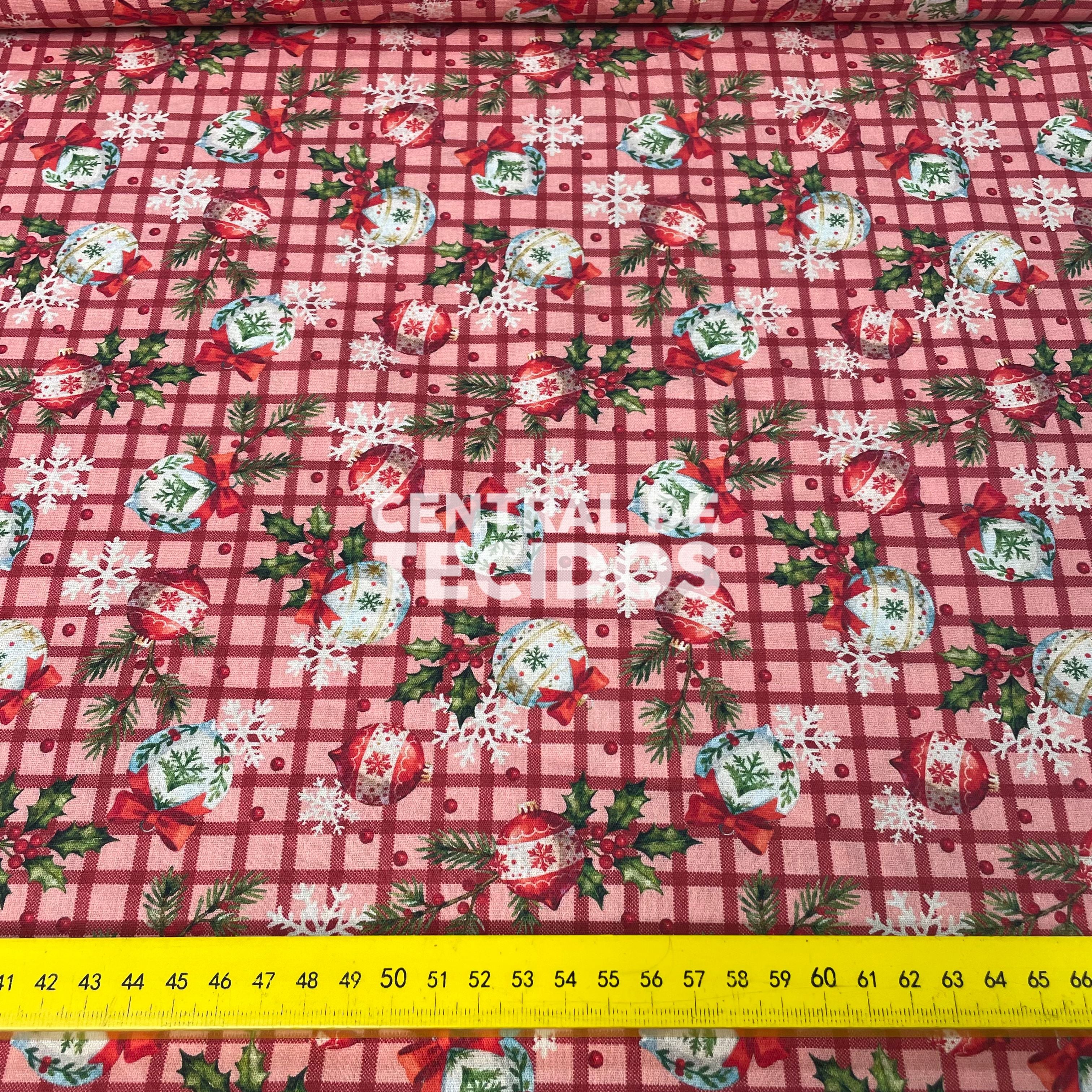Tricoline Natalino Enfeites de Natal Vermelho