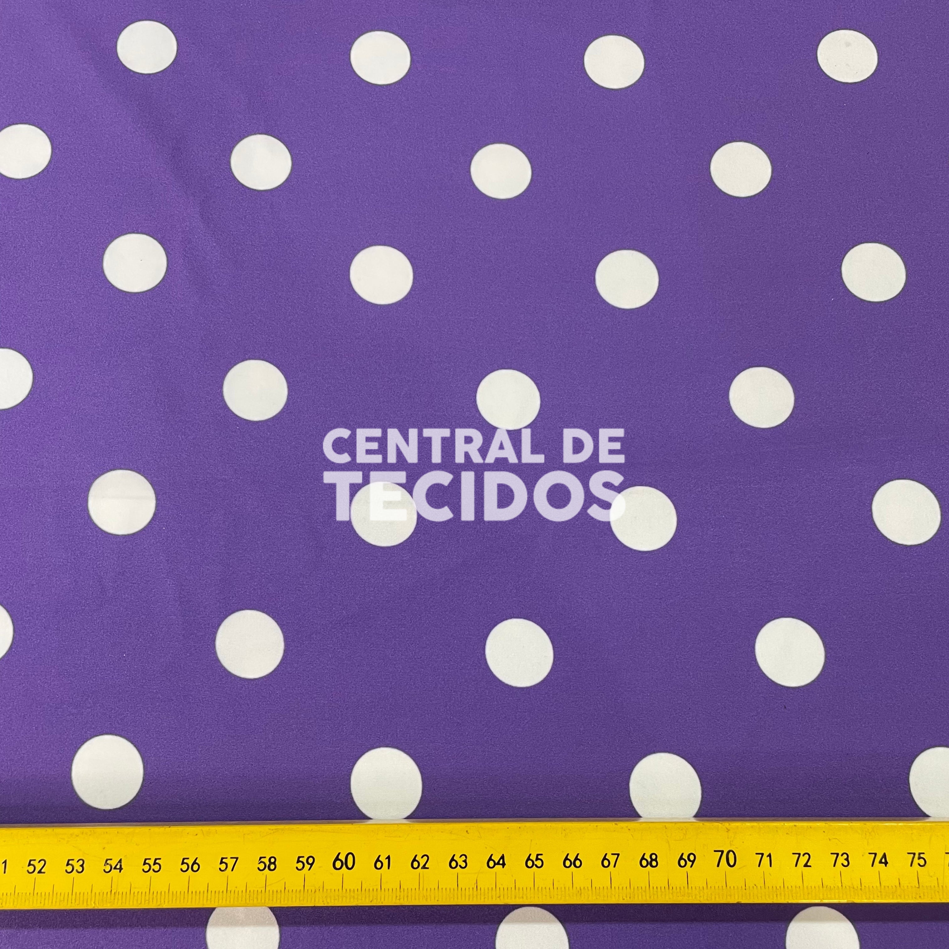 Oxfordine Digital Poá 2cm Fundo Roxo