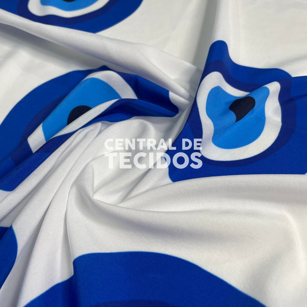 Toque de Seda Olho Grego Branco Grande