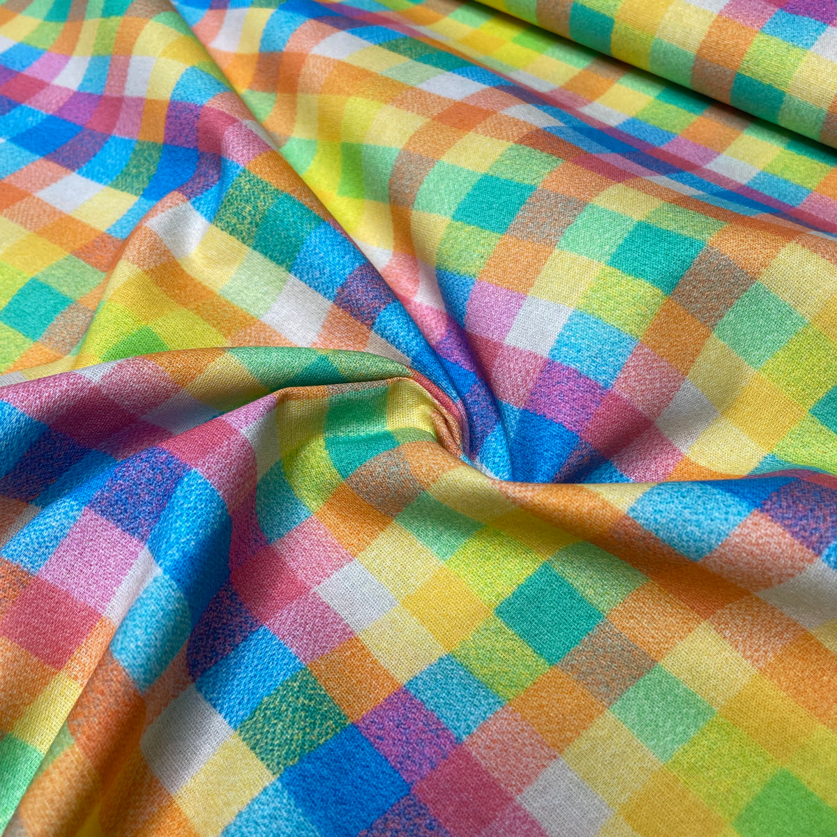 Tricoline Estampado Xadrez Multicolor