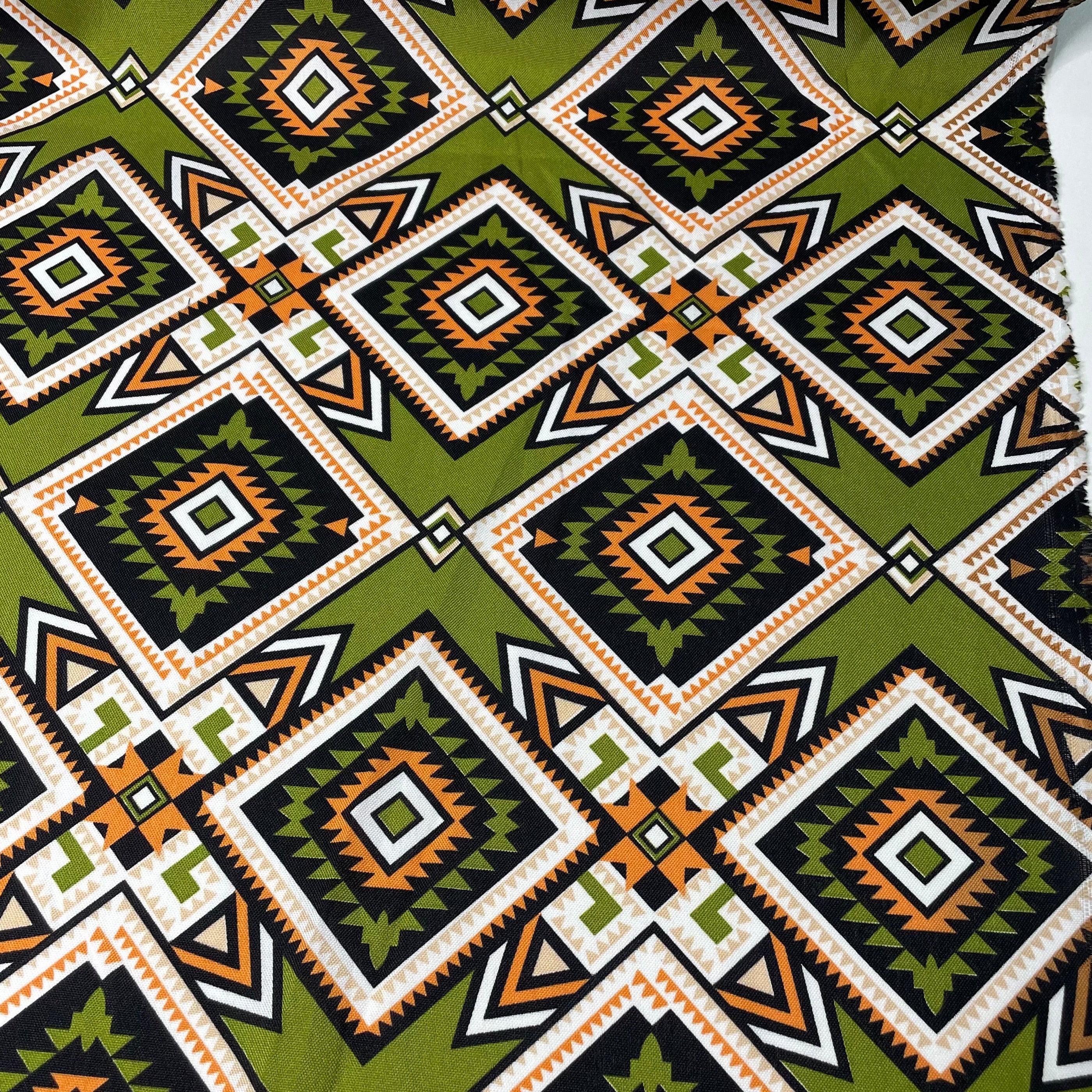 Oxford Étnico Diamante Tribal Laranja e Verde