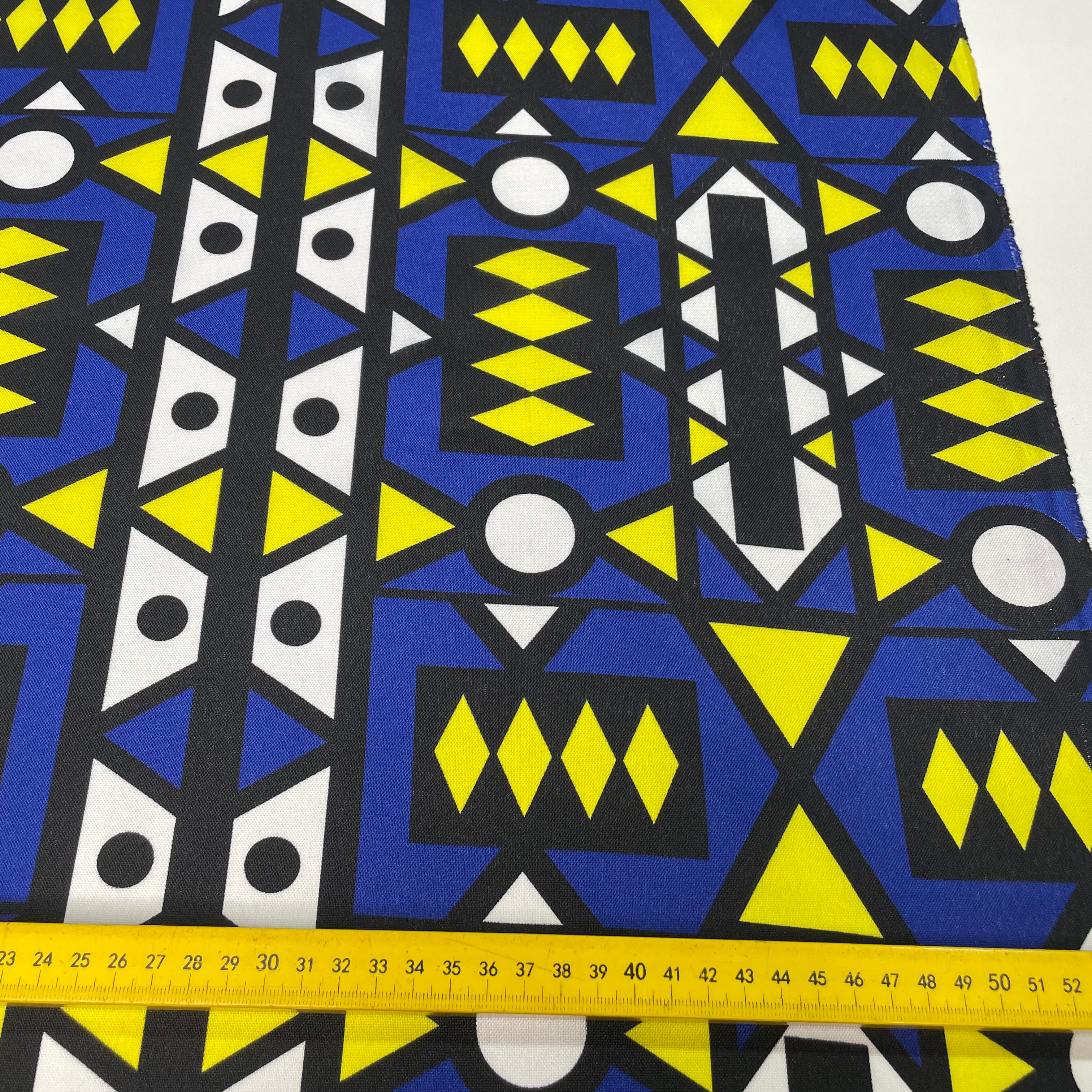 Oxford Étnico Geométrico Africano Amarelo e Azul
