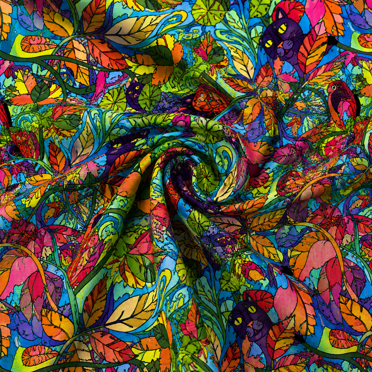 Oxford Digital Psicodélico Espiral Botânica