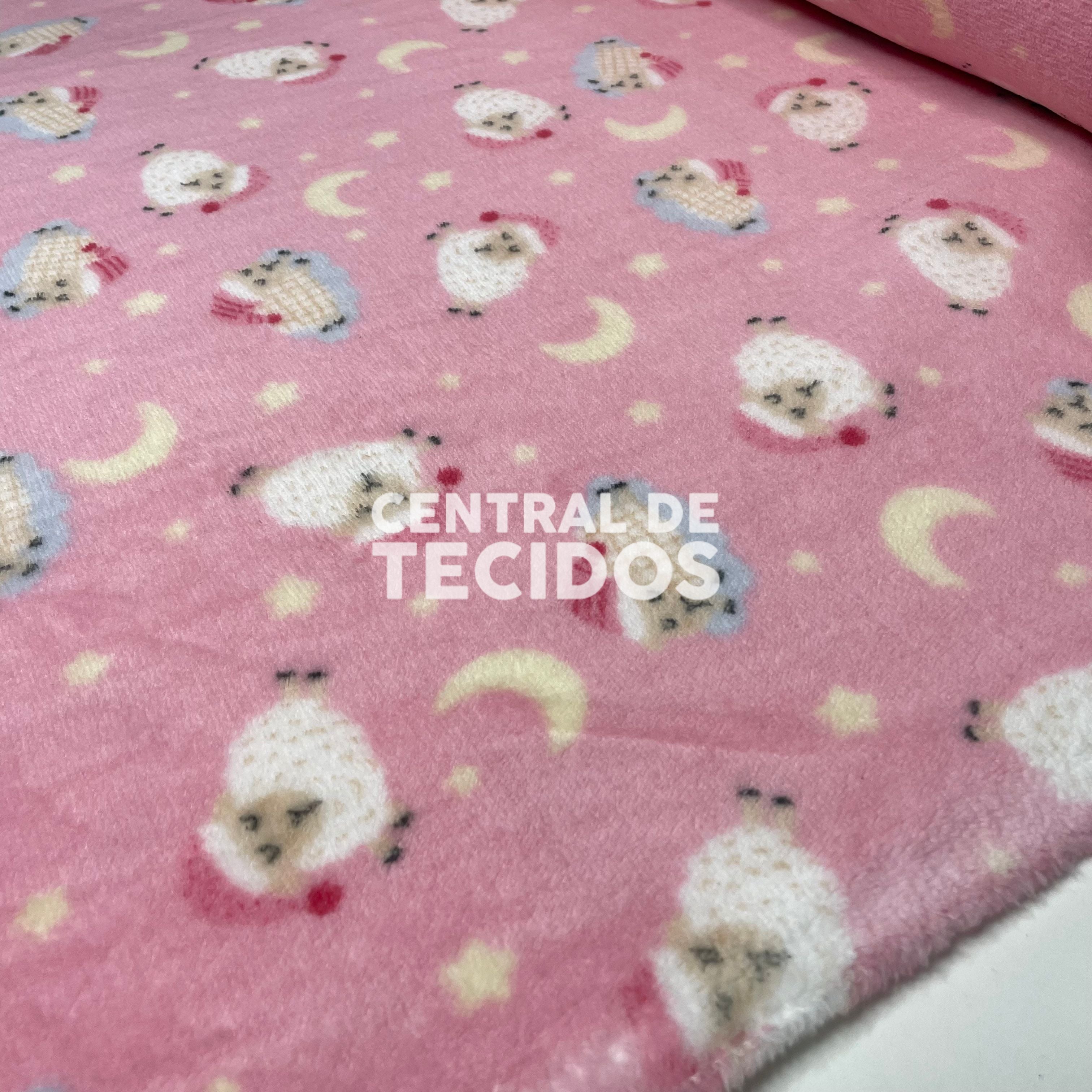 Fleece Térmica Rosa Carneirinhos