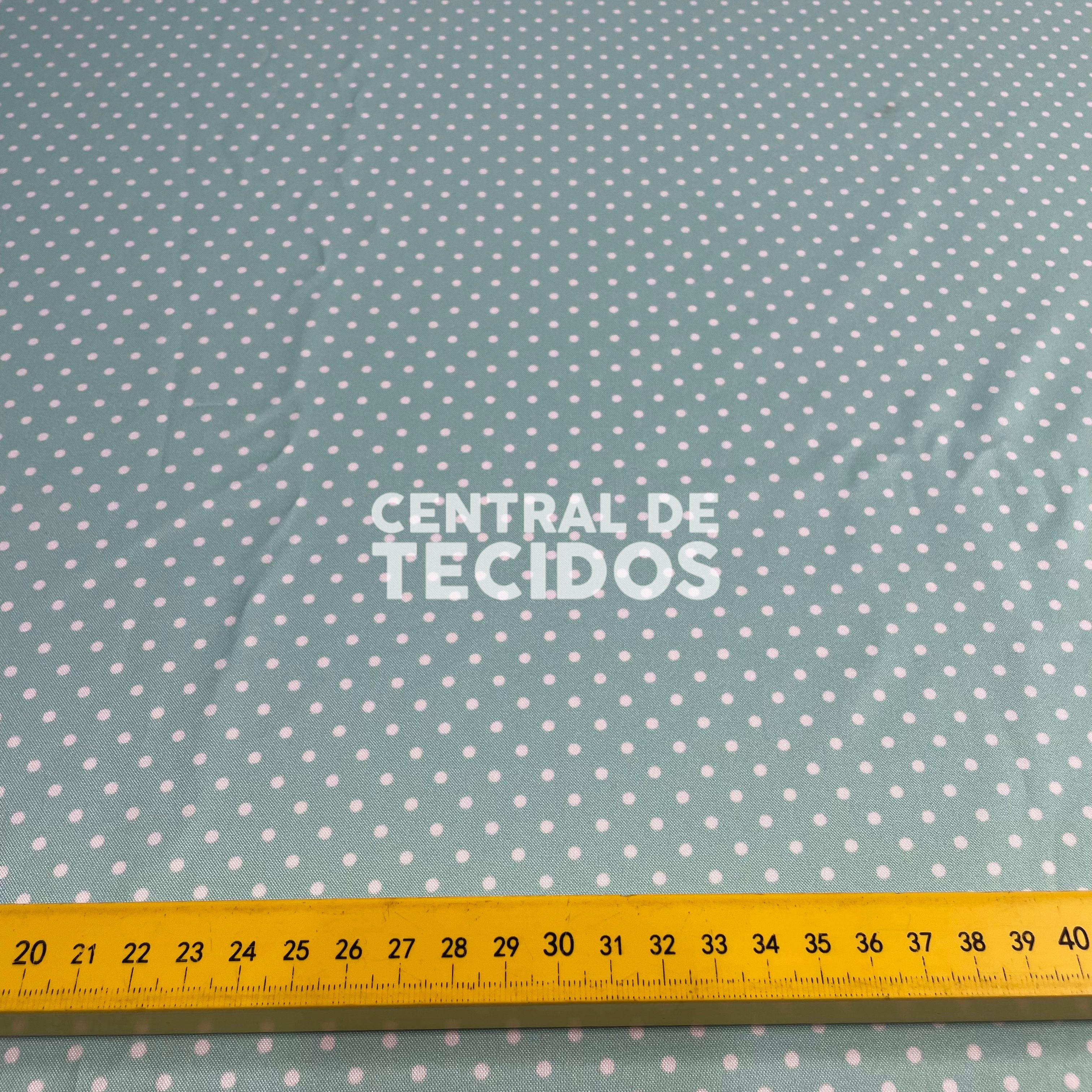 Oxfordine Digital Poá 3mm Fundo Verde Água