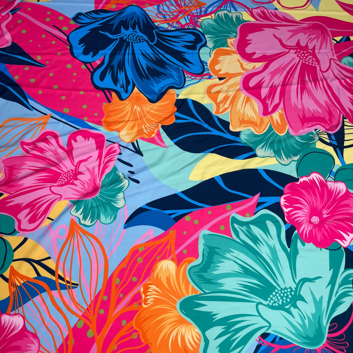 Toque de Seda Floral Verão Grande