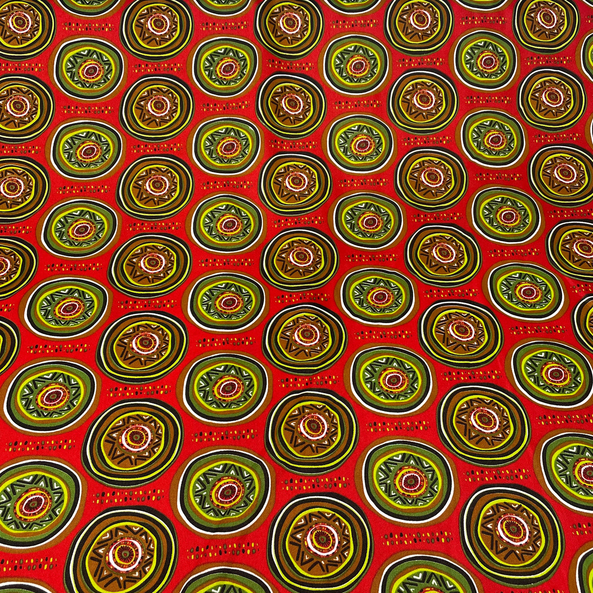 Oxford Afro Círculos Vibrantes Fundo Vermelho