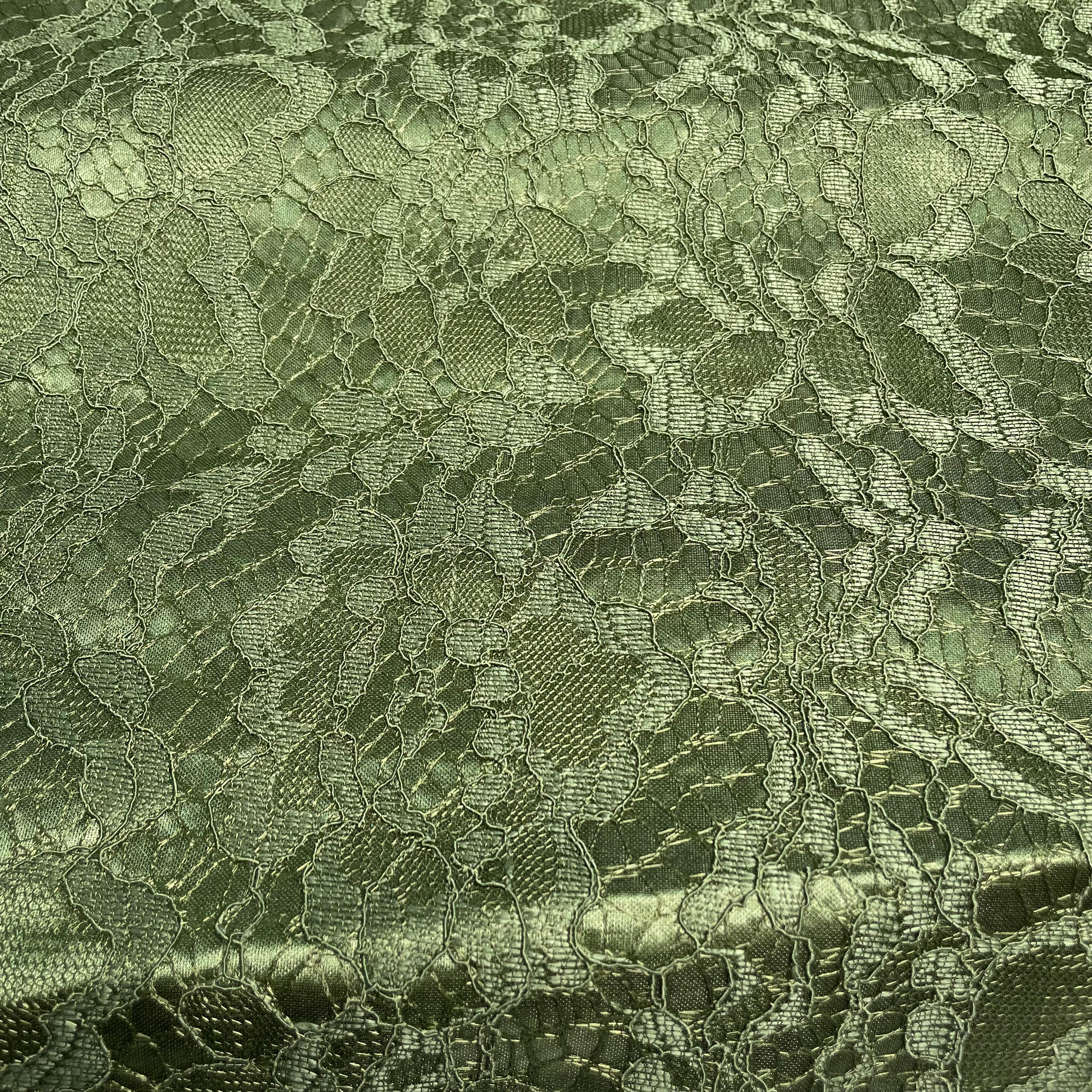 Renda Hope Lace Dublada com Cetim Verde Musgo