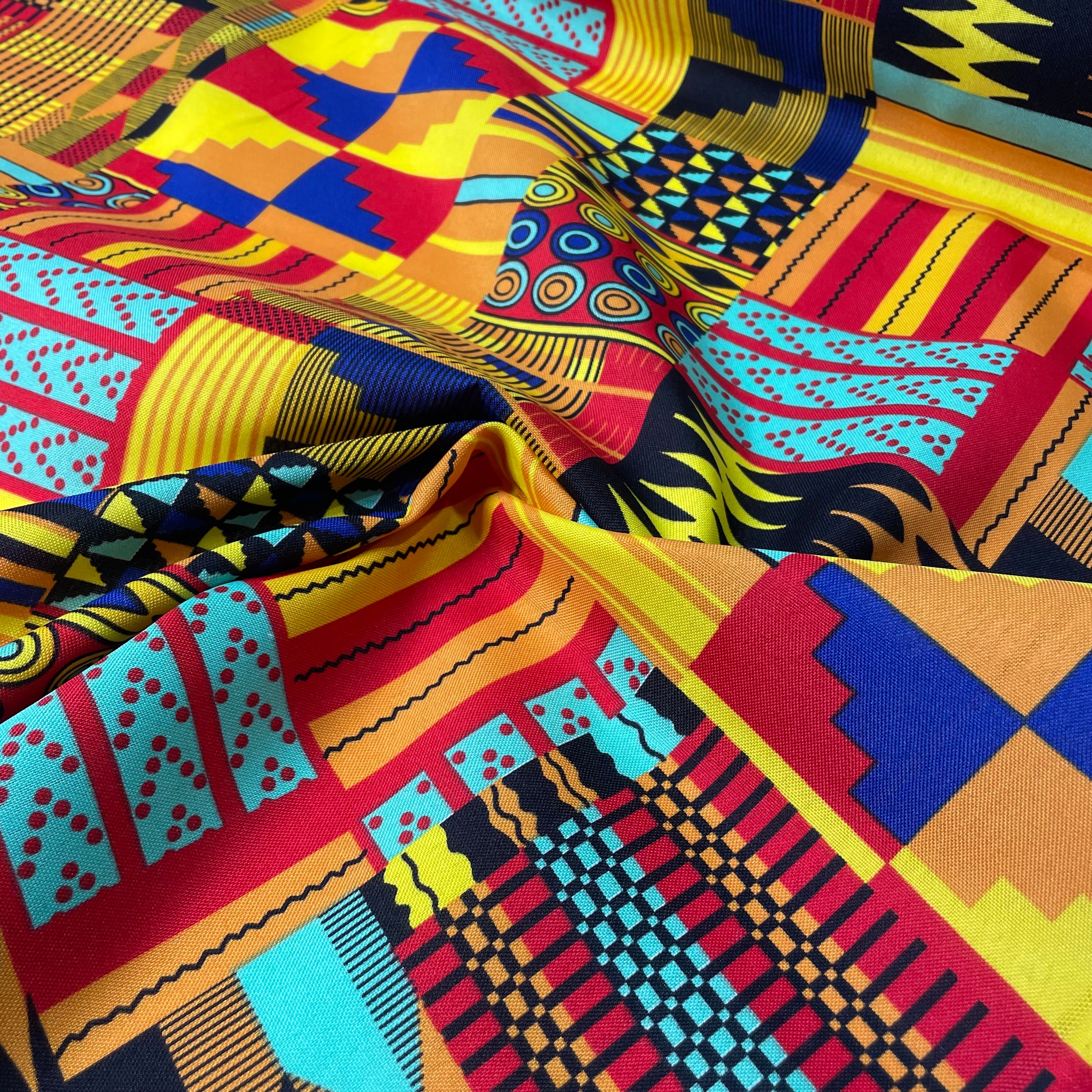 Oxford Étnico Patchwork Tribal Amarelo e Vermelho