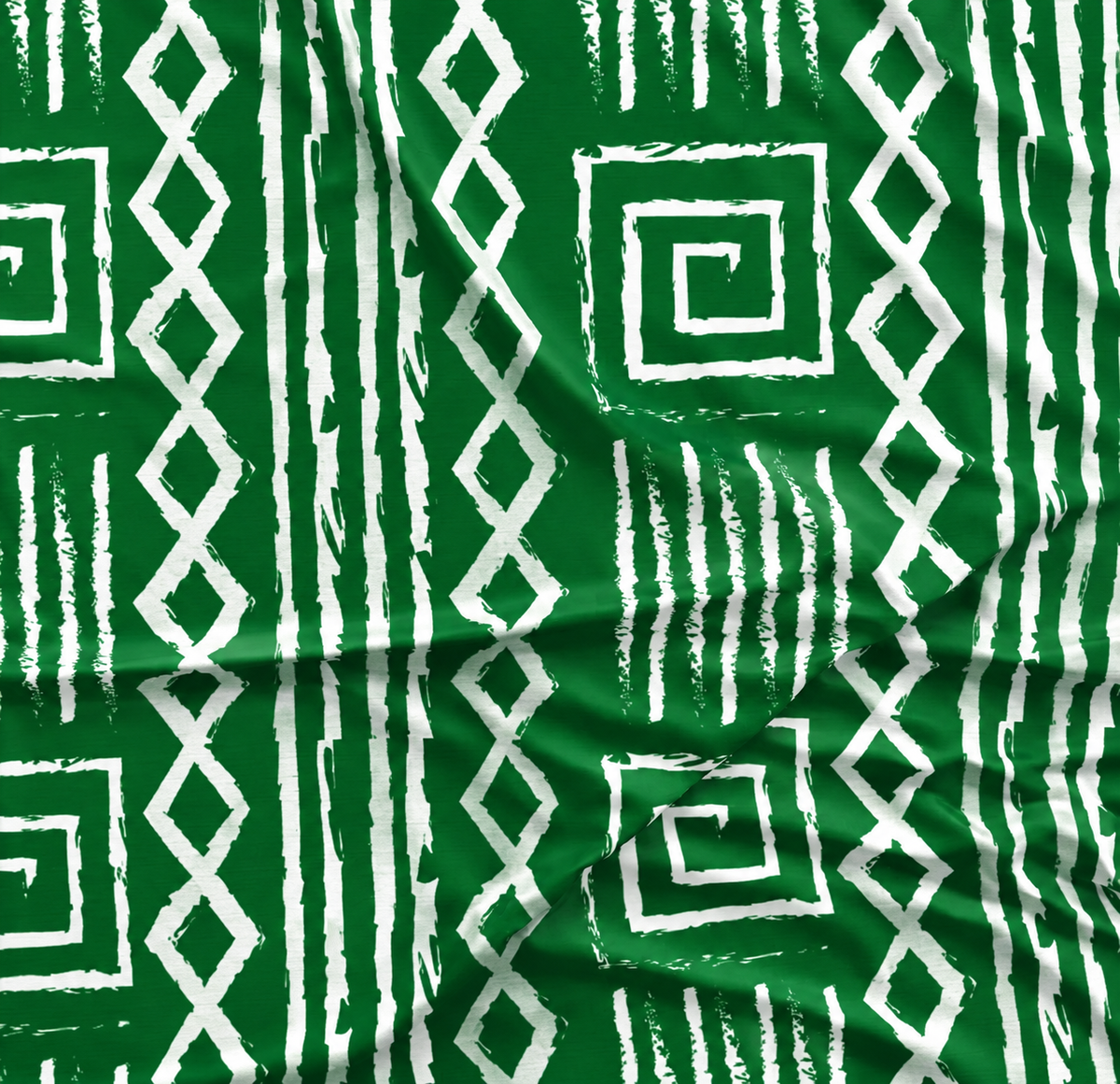 Oxford Digital Étnico Tribal Branco e Verde